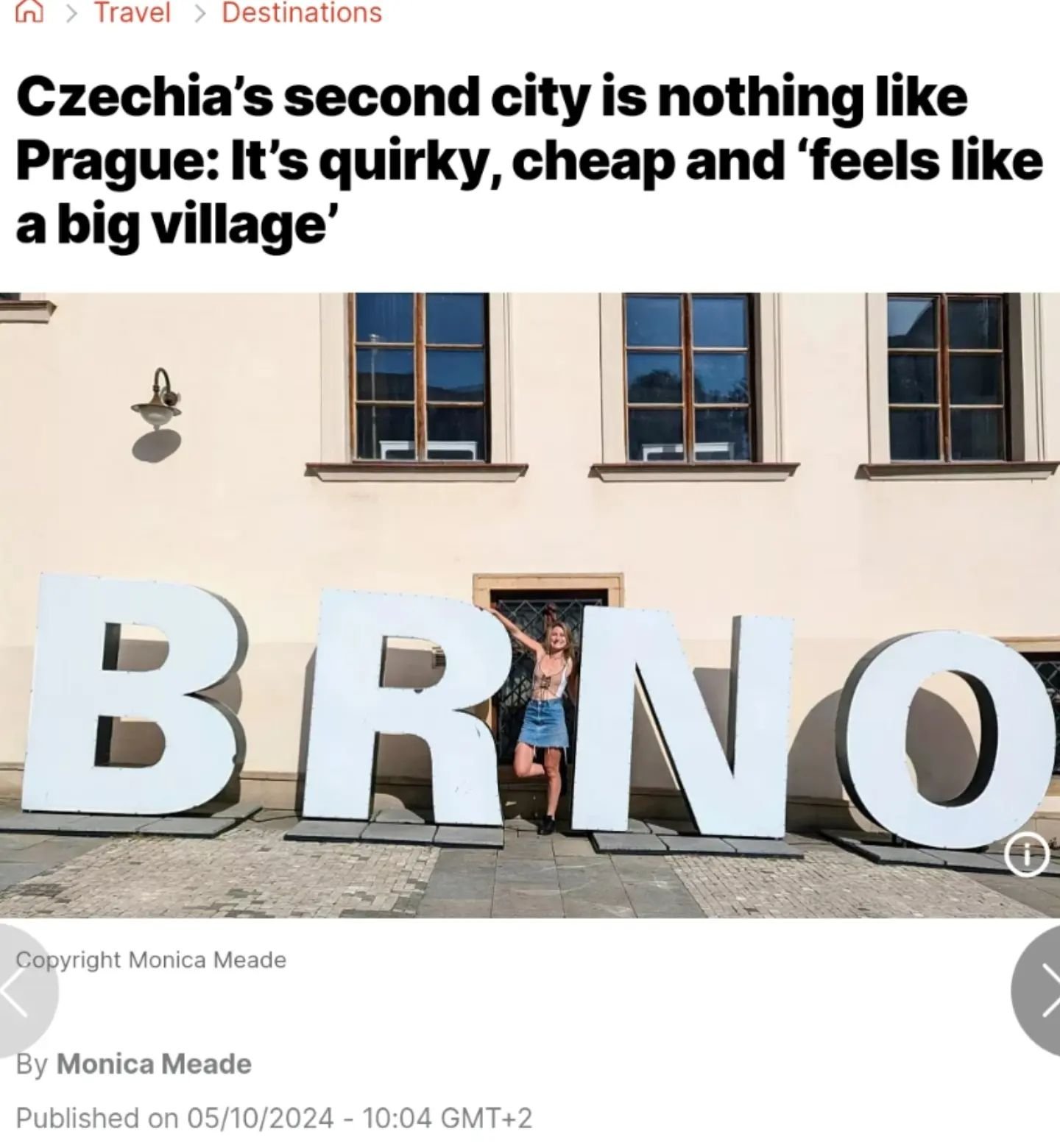Brno, baby! 🇨🇿

https://www.euronews.com/travel/2024/10/05/czechias-second-city-is-nothing-like-prague-its-quirky-cheap-and-feels-like-a-big-village 

 #czechia #brno #prague #digitalnomad #travelinspo