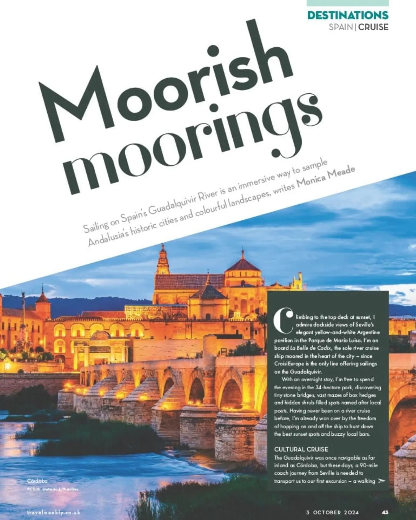 My first ever river cruise experience in this week's issue of Travel Weekly 🩵 thank you @kate_selley_pr @travelweeklyuk @croisieurope_official