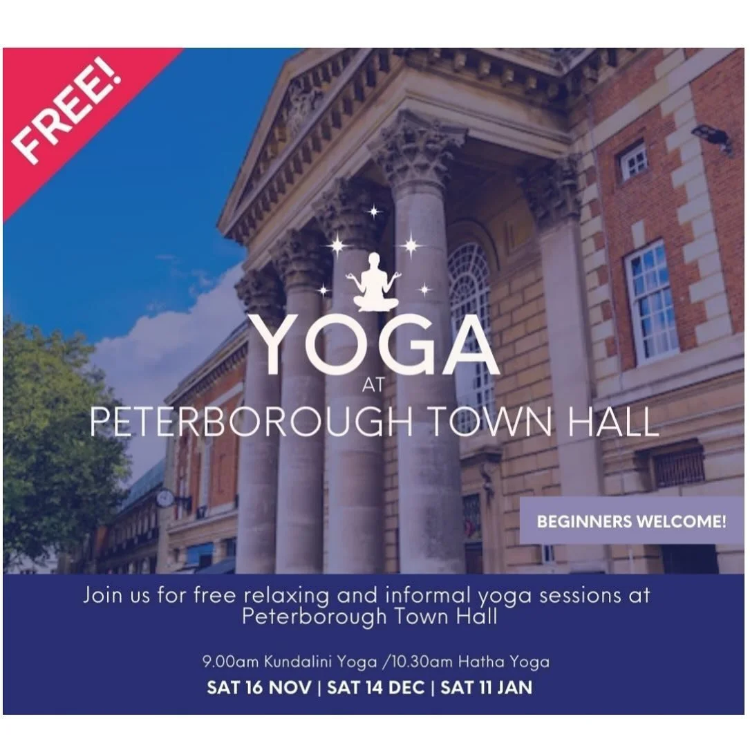 Wow 🤩 FREE winter yoga sessions 🧘&zwj;♂️ Courtesy of @peterborough_positive 
At Peterborough Town Hall on the following Saturdays: 16th November, 14th December and 11th January for either Kundalini Yoga at 9am or Hatha Yoga at 10.30am.

These sessi
