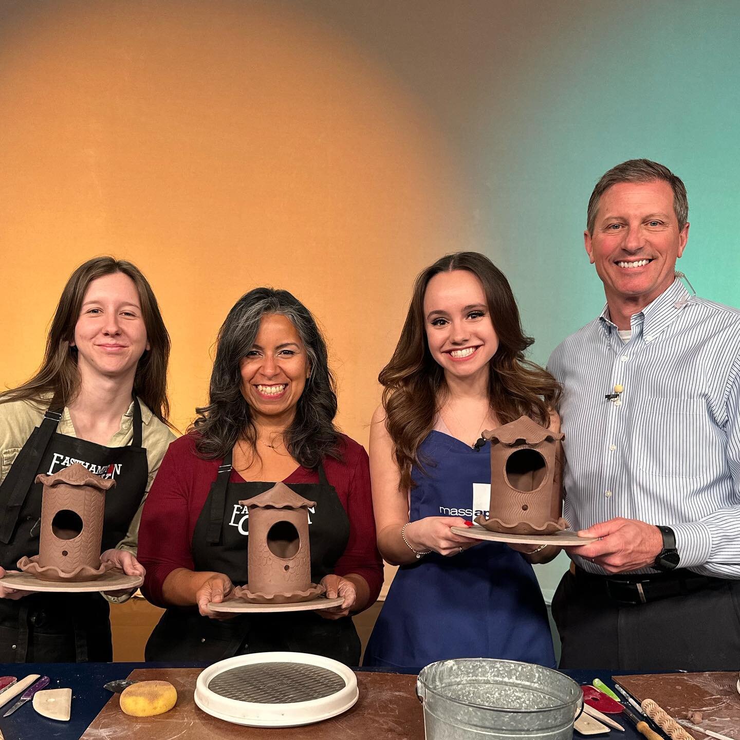 So fun to be on live TV on @massappealwwlp with @kaylahevey and Patrick Berry today! @kaleighjarvis and I made sweet birdhouses with the hosts for Mother&rsquo;s Day 🌸🕊️💕 We were so honored to be there! You can check out our segment and the wonder