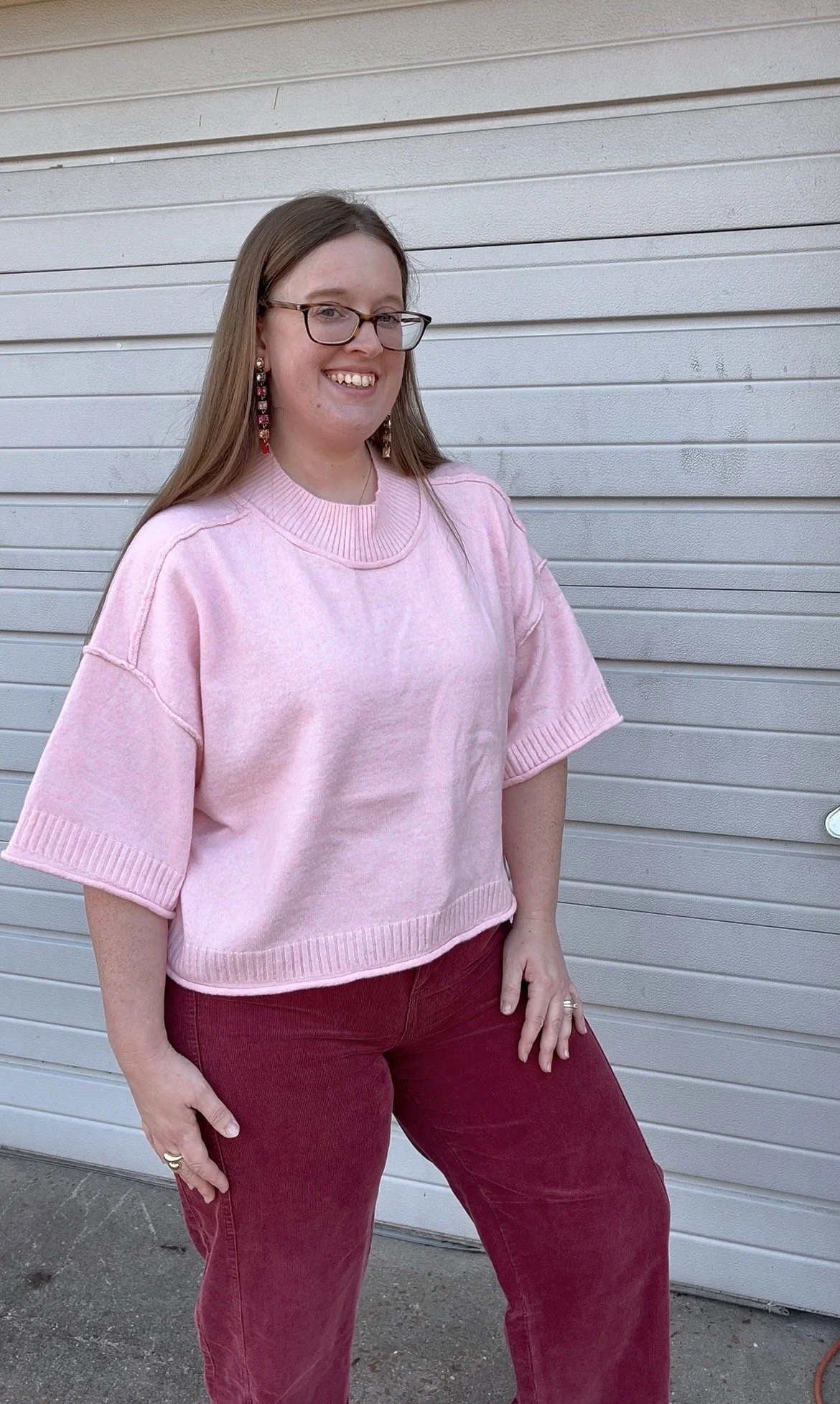 Light Pink Cropped Sweater