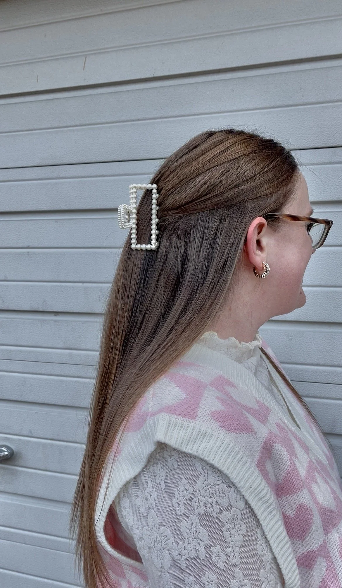 Pearl Claw Clip - Rectangle