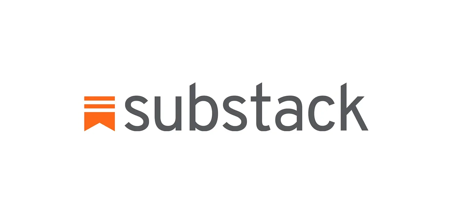 Substack logo with orange icon and black text on a white background.