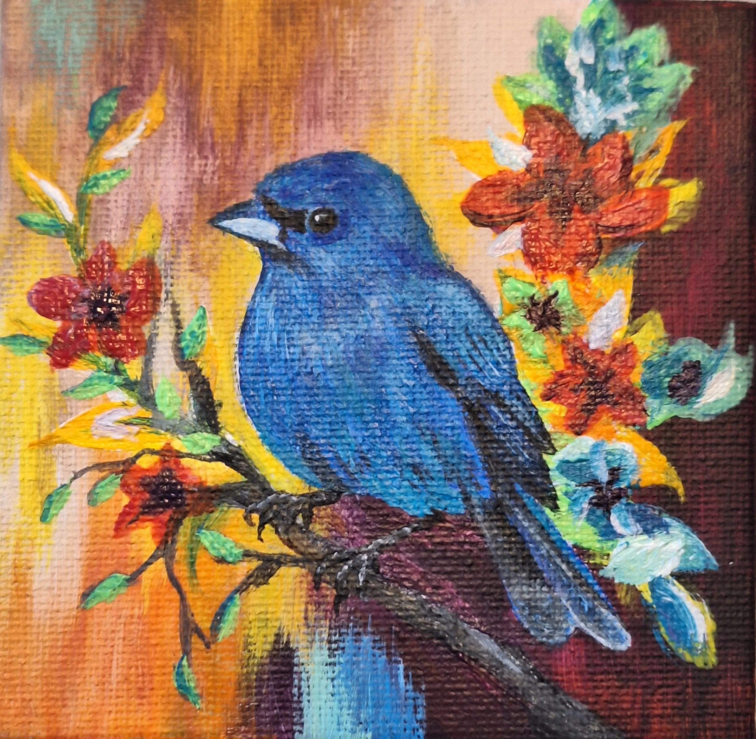 The Last Indigo II, Acrylic 4 x 4 inches