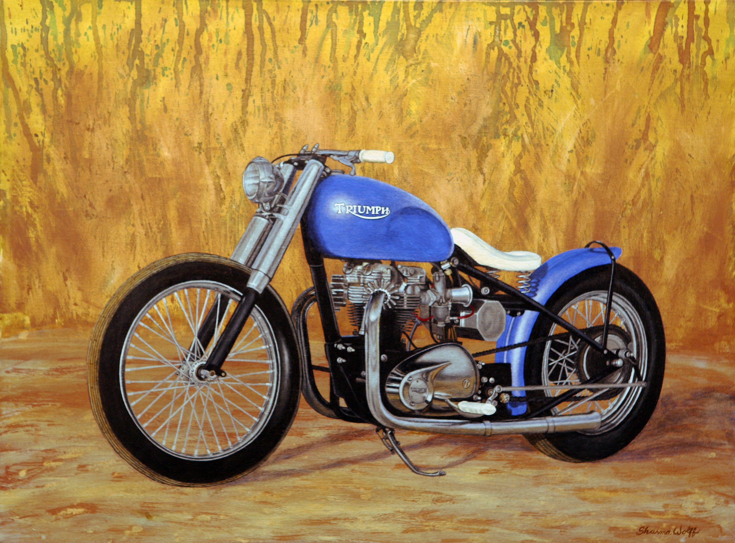 Triumph Chopper, Acrylic 18 x 24 inches