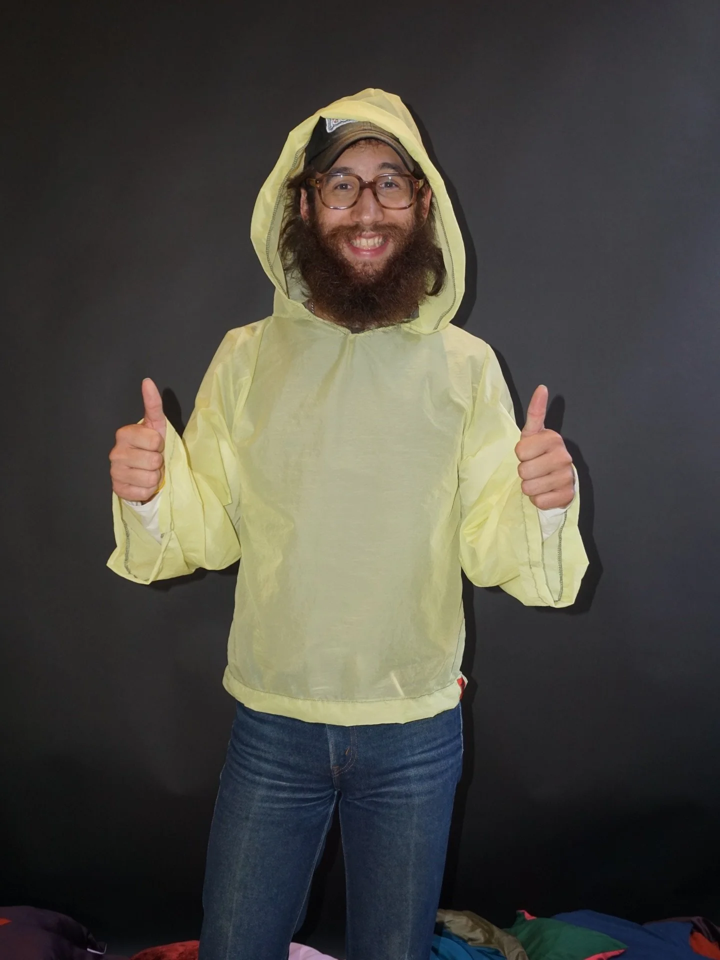 rocking the #1of1 neon parachute hoodie fabric sourced from paria farzaneh in 2021 #bespoke #sustainablefashion