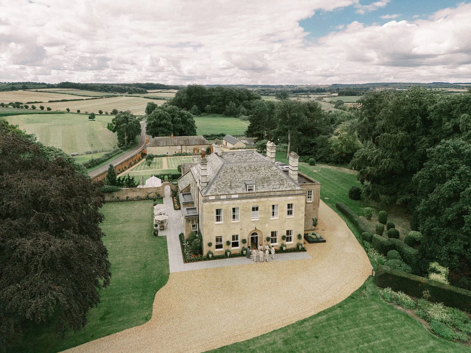 rural drown photogrpah of country house wedding venue