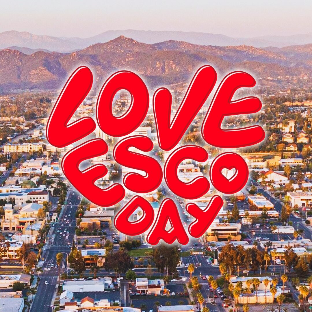 🎉❤️Love Esco Day Kick-Off Party❤️🎉
Saturday, February 3, 8am-10am @ Grape Day Park

Join us for free food, entertainment, interactive experiences, and special appearances by Escondido hometown heroes Shannon MacMillan and @jesselozano!

🌿❤️Love Es