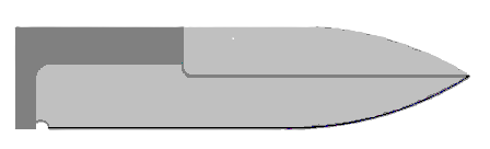 Spear point blade with symmetrical double-edge design and centered tip for tactical piercing applications