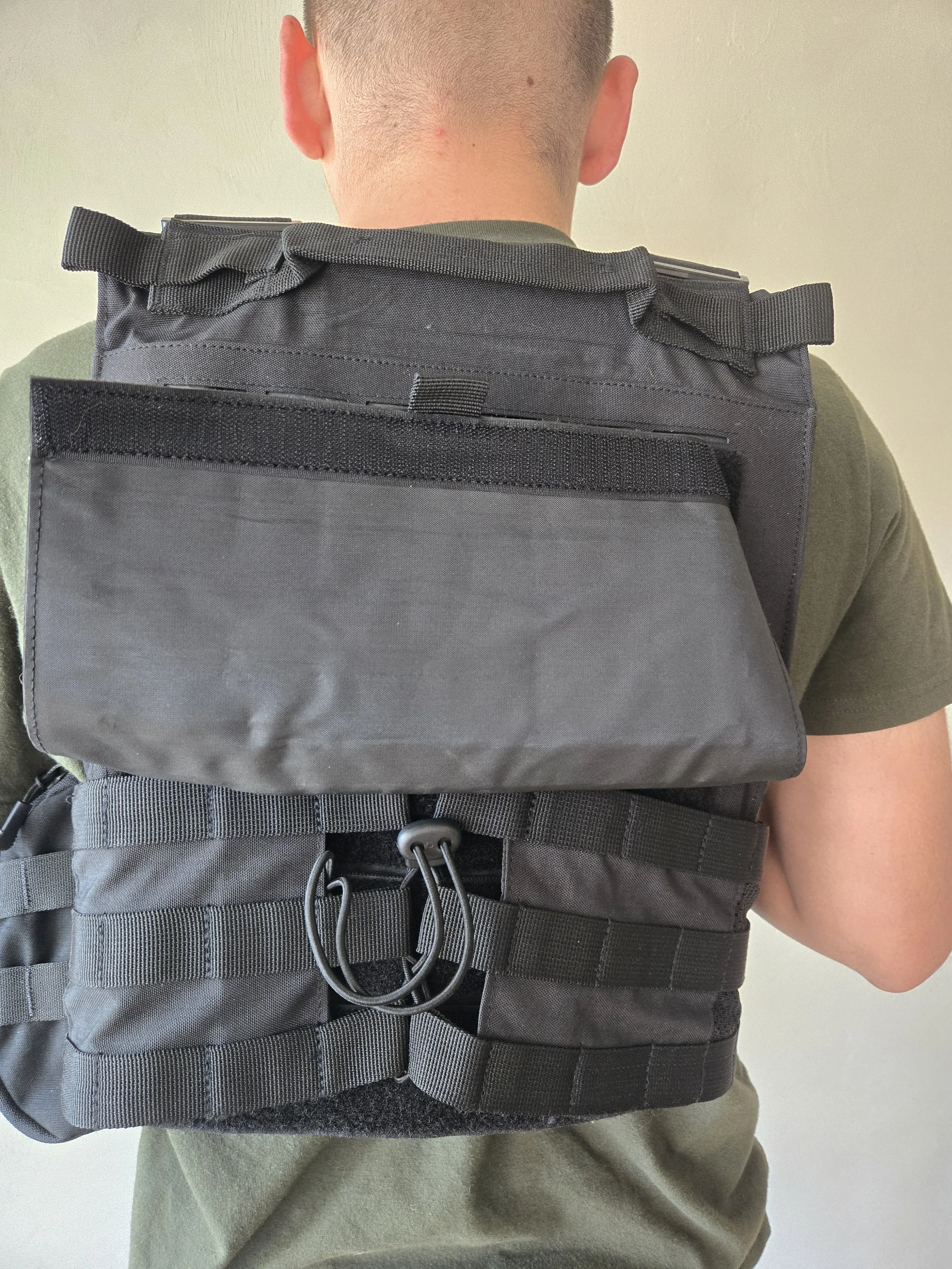 Back view of plate carrier showing adjustability