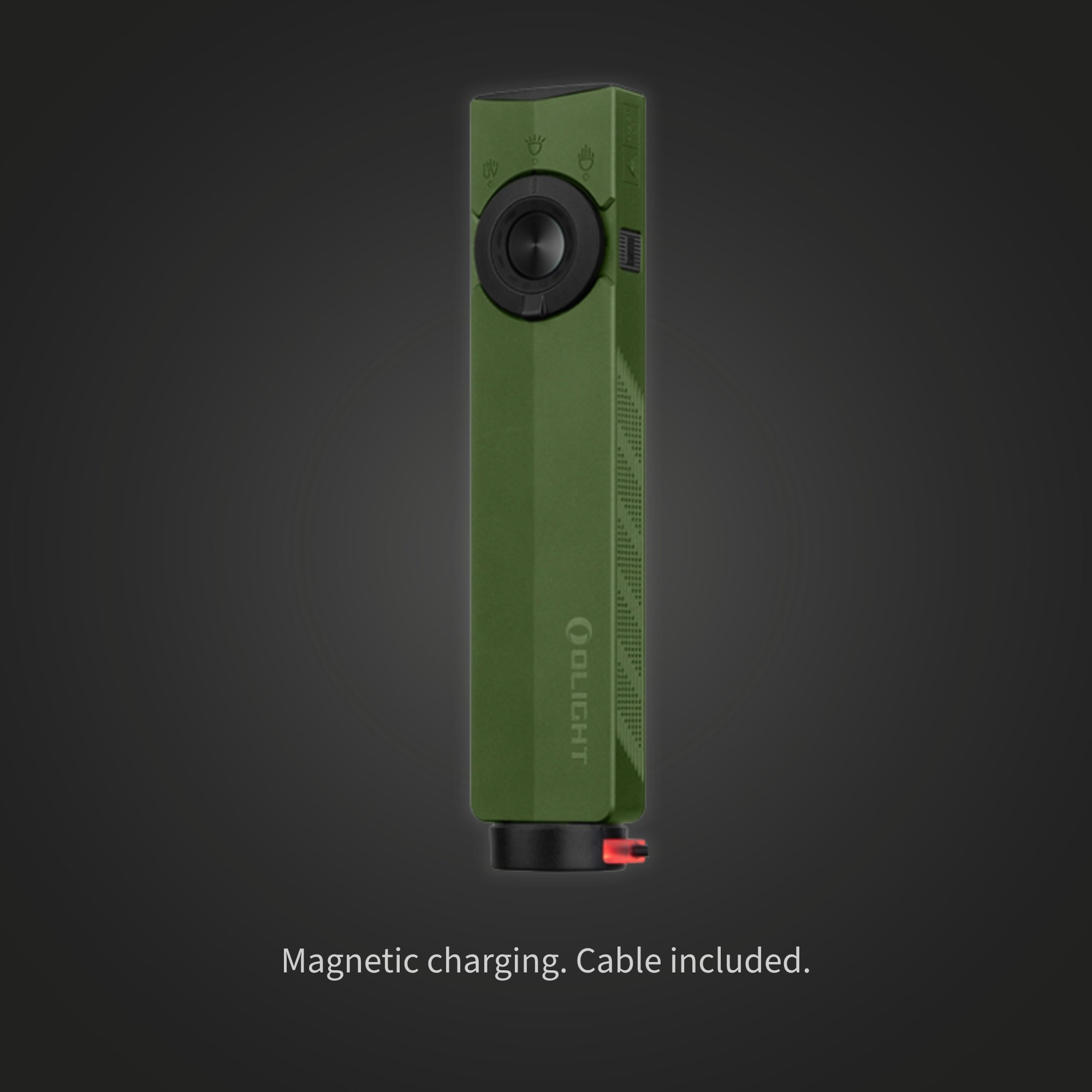 Olight ArkPro on its magnetic charging cable