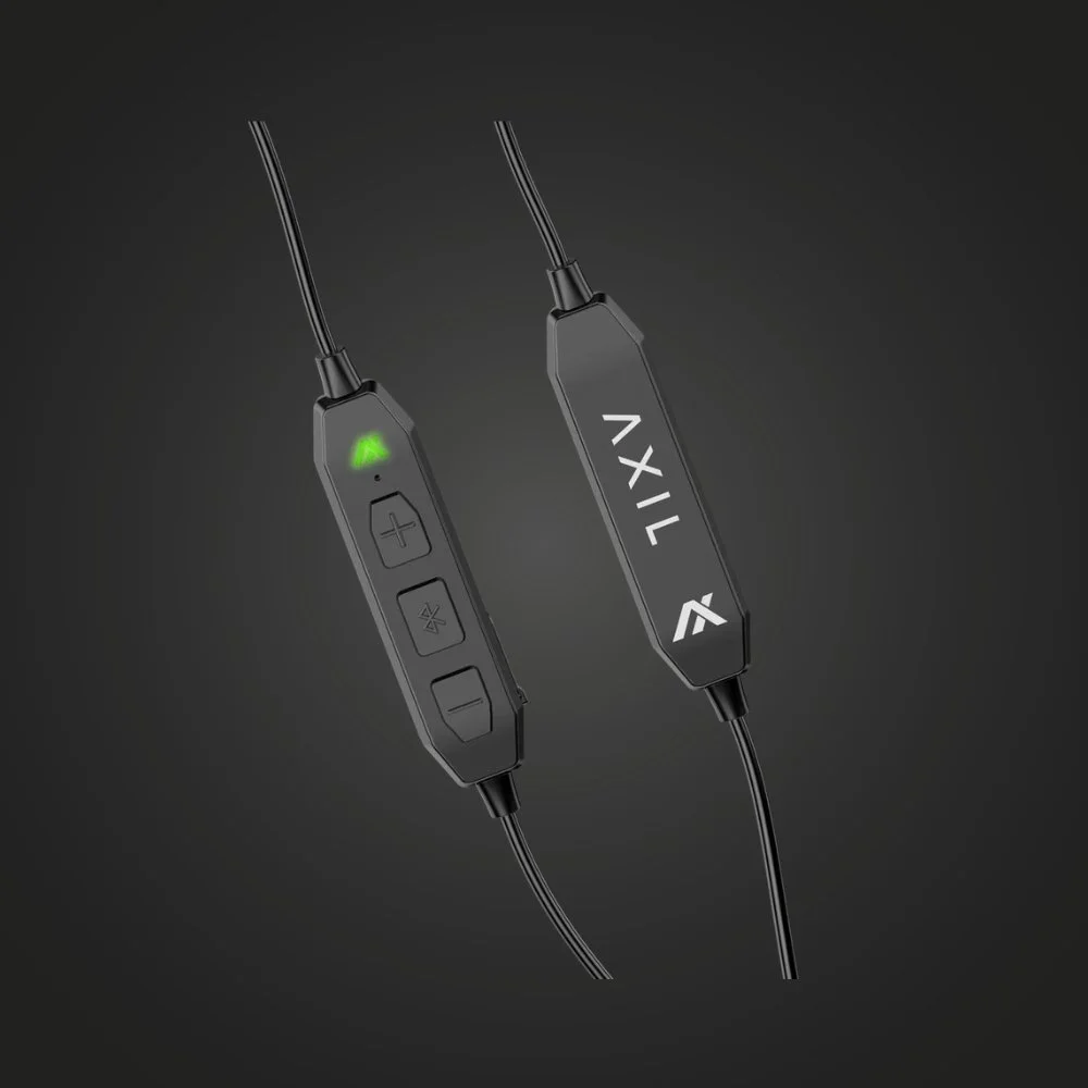 AXIL GS Extreme 3.0 control pod with volume and Bluetooth buttons and status light