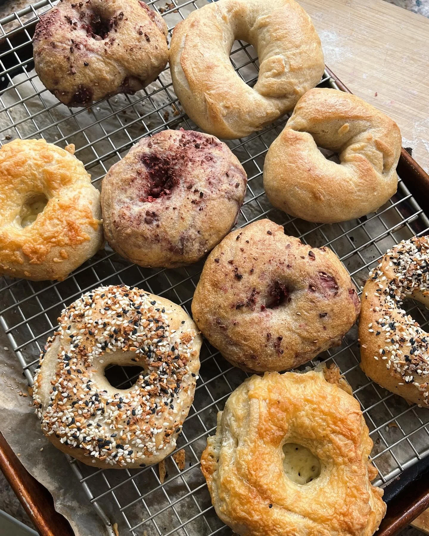 Bagels for day-gels! (sorry). I&rsquo;ve been experimenting with my sourdough bagels (Sourdough Jesha has a great base recipe), and now that I&rsquo;ve gotten comfortable with the process, I&rsquo;m branching out with the flavor combos! Today&rsquo;s