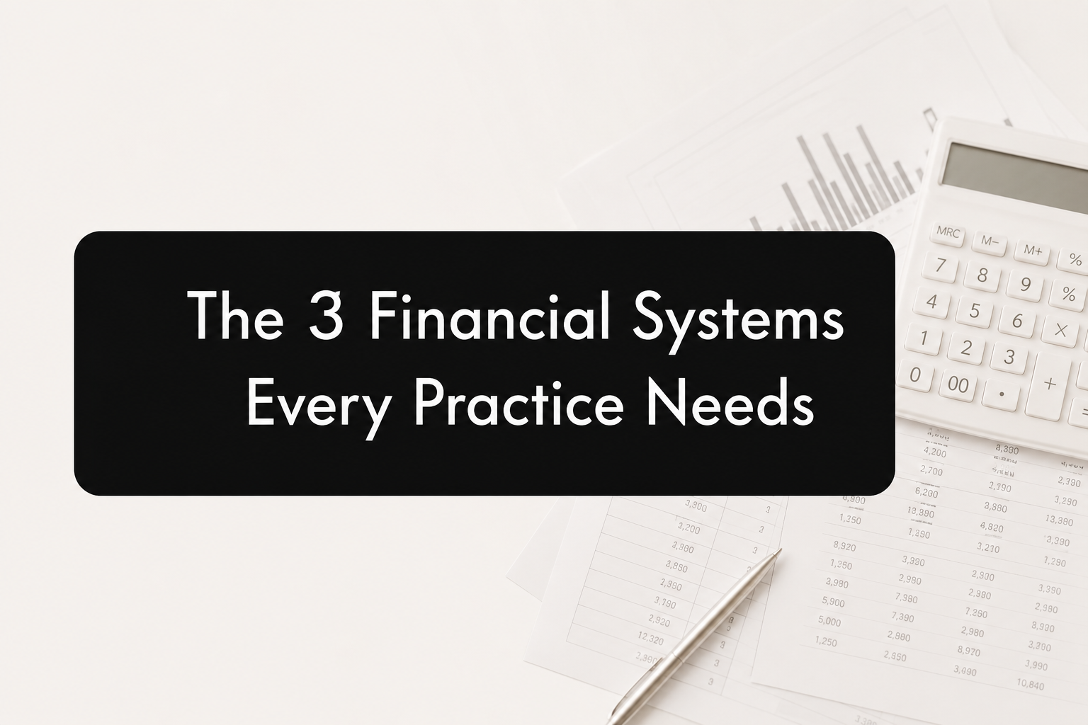The 3 Financial Systems Every Practice Needs