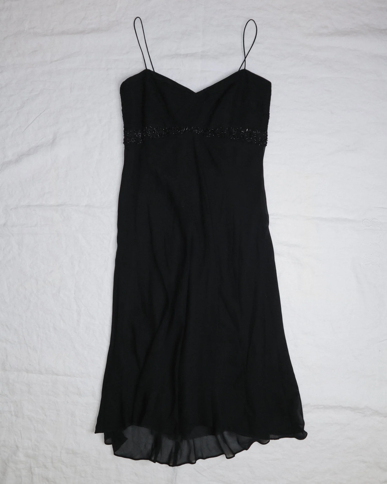 1990s Black silk empire waist cocktail dress Standing Ovation 1990s Black silk empire waist cocktail dress Standing Ovation