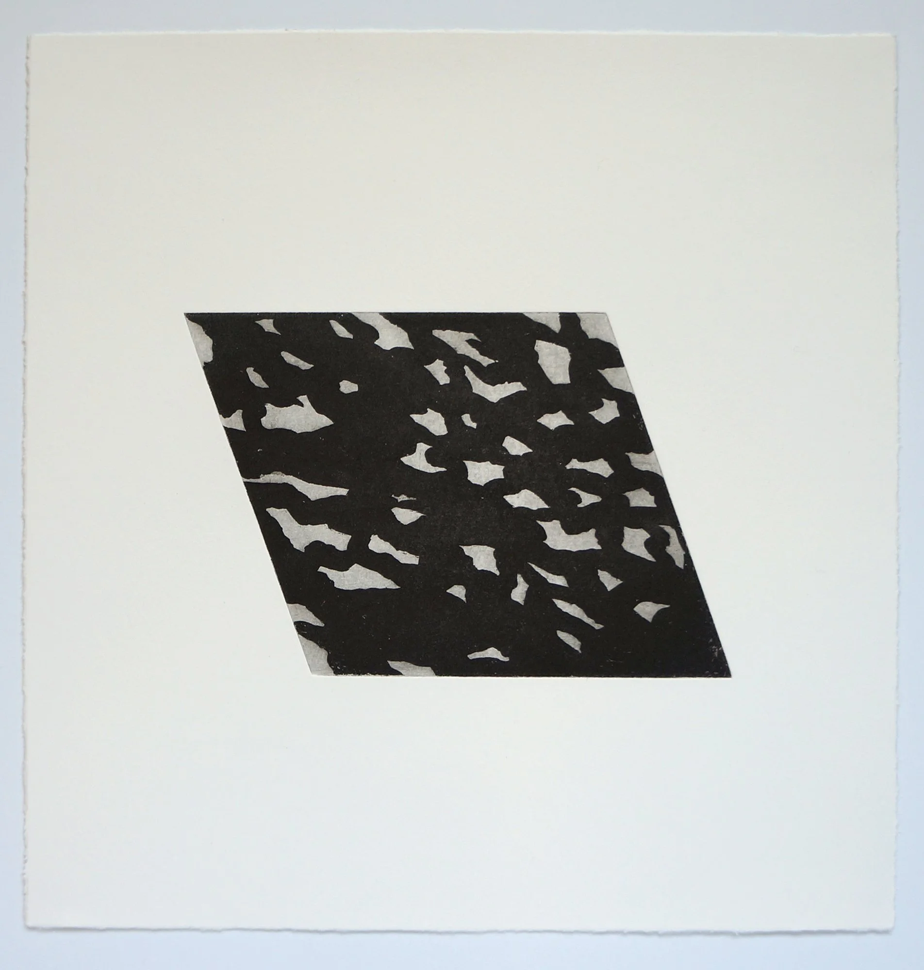 Sugar Lift Parallelogram (Paper) (2025), sugar lift aquatint, 13X12.5"