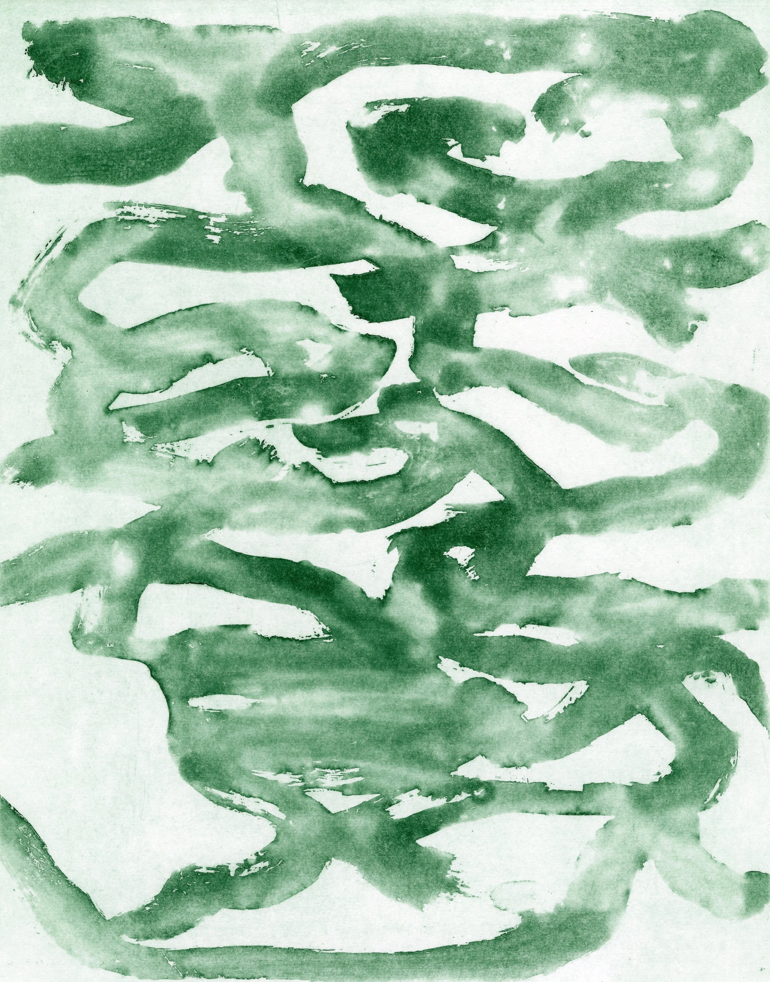 Water Gesture (2025), sugar lift spit bite aquatint, 16.5X13"