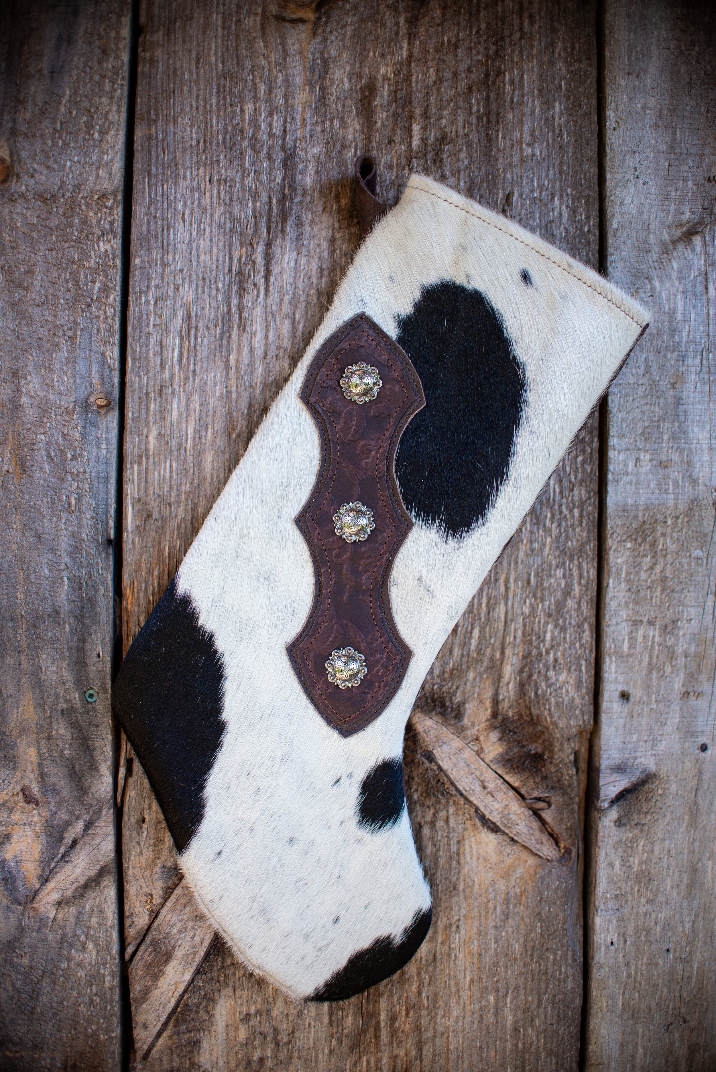 Black and White Cowboy Christmas Stocking