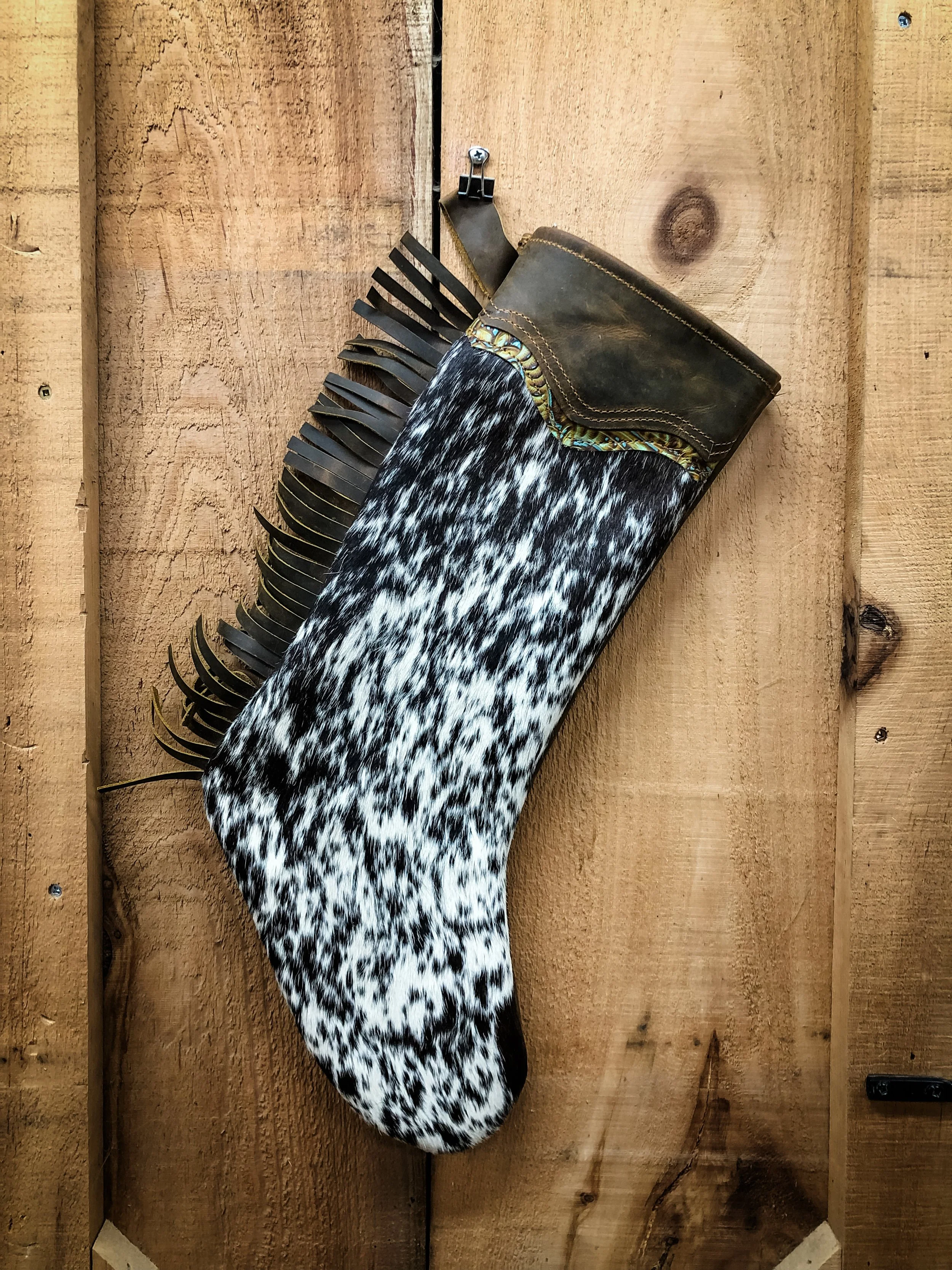 Chocolate Speckle Cowboy Christmas Stocking