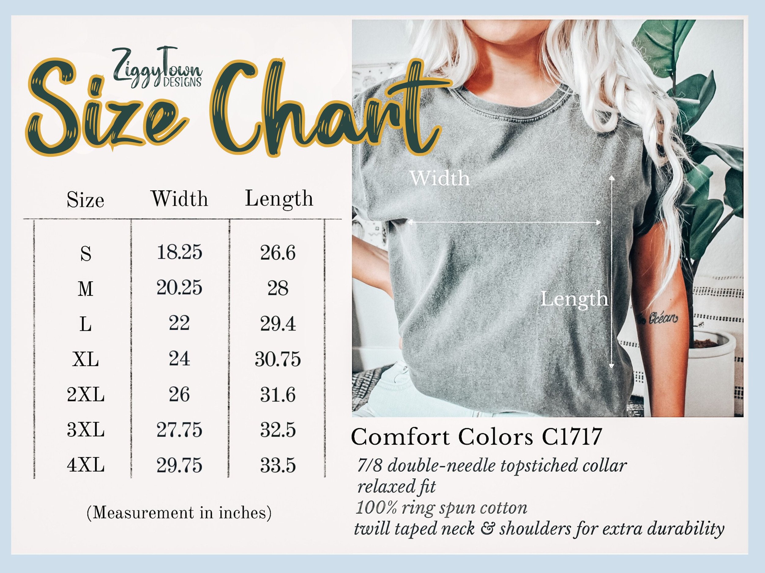 Size Charts — ZiggyTown Designs