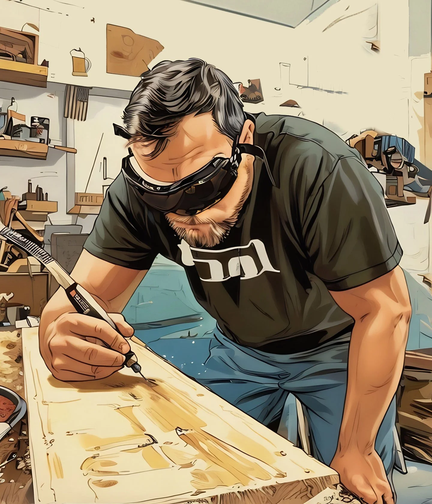 Erik Allison custom sports and music art card artist