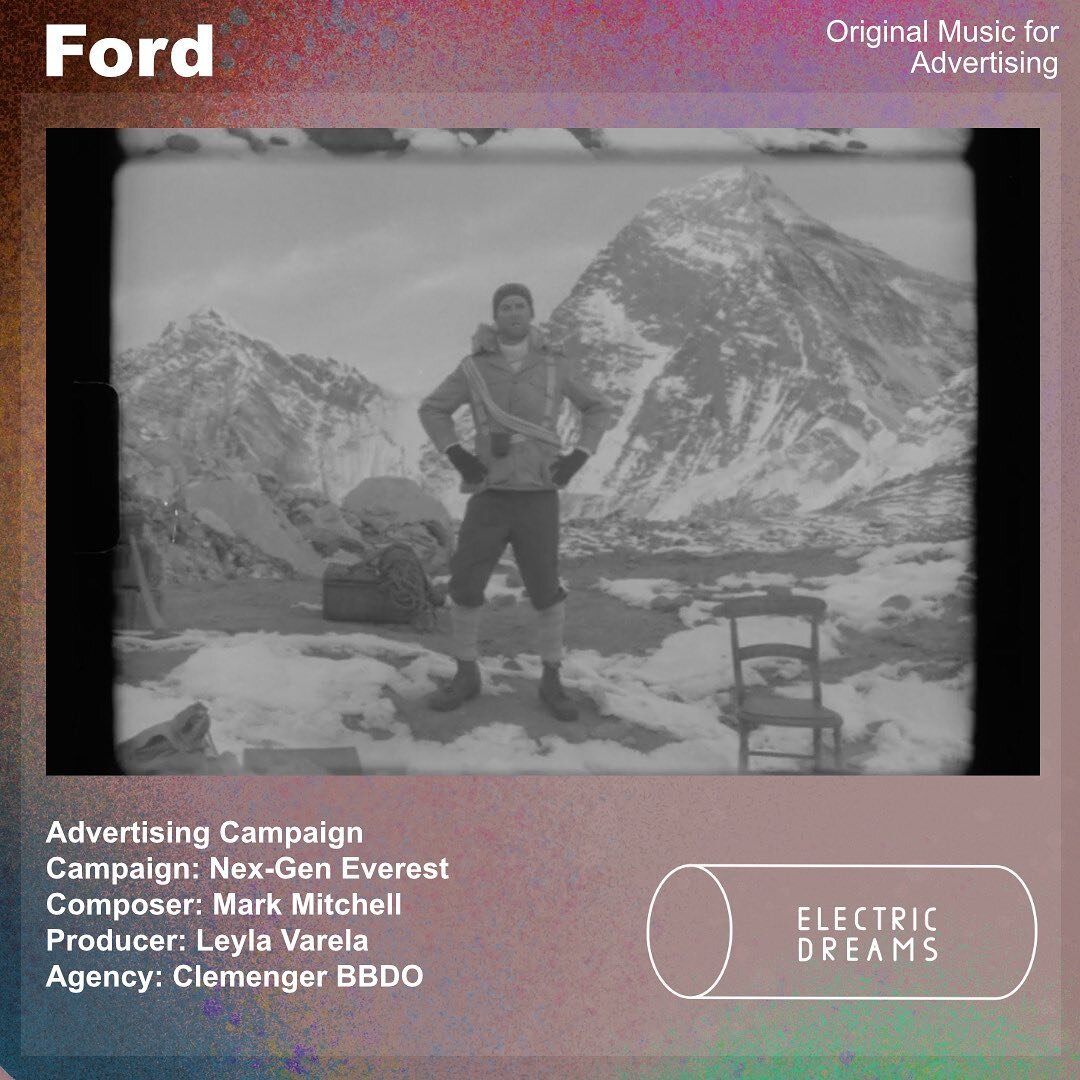 Why seek the summit? ⛰

Ford &lsquo;Next-Gen Everest&rsquo;   Music by Electric Dreams
Composer Mark Mitchell
Producer Leyla Varela
Agency @clemengermelbourne