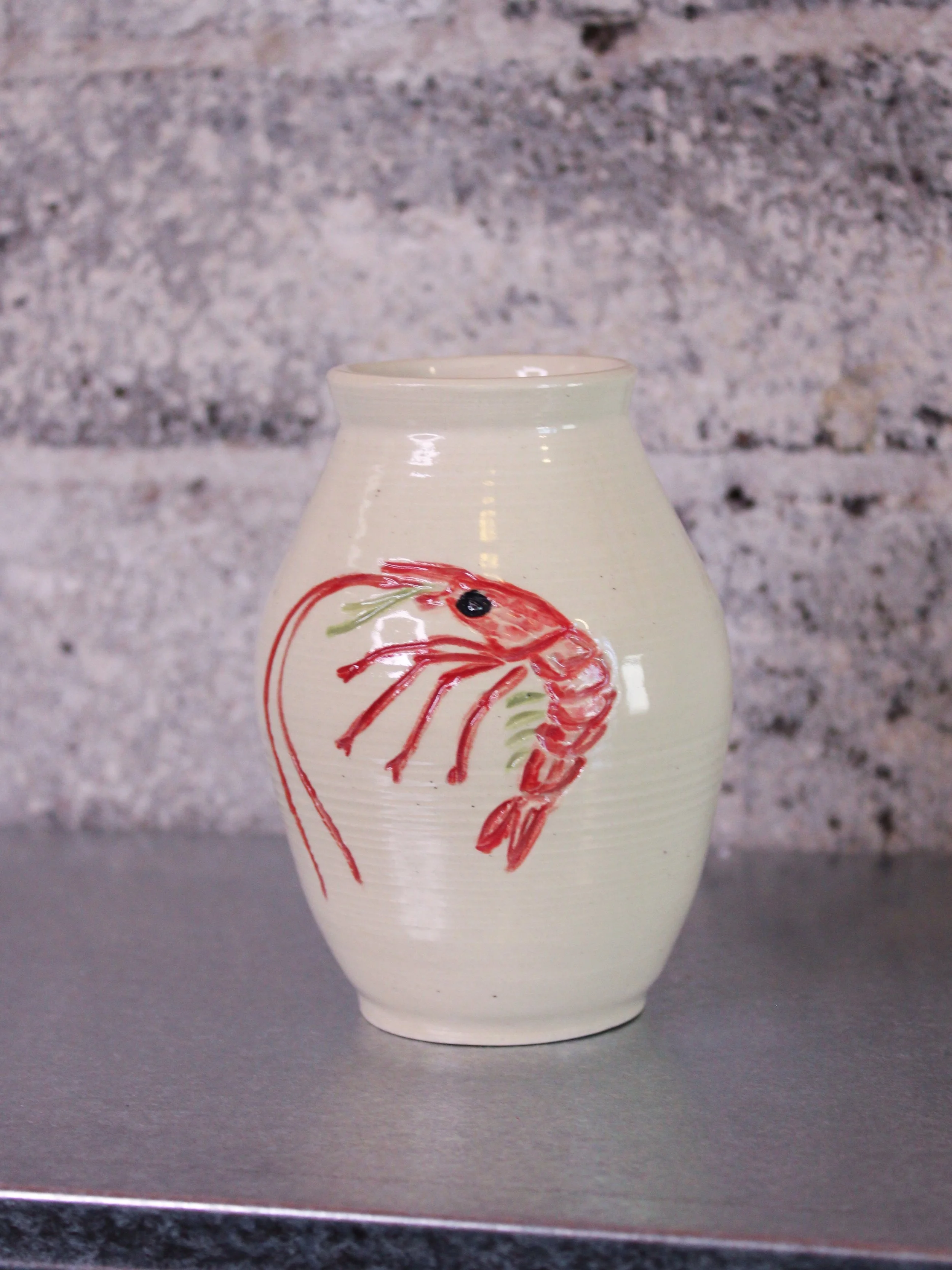 Shrimp, small vase