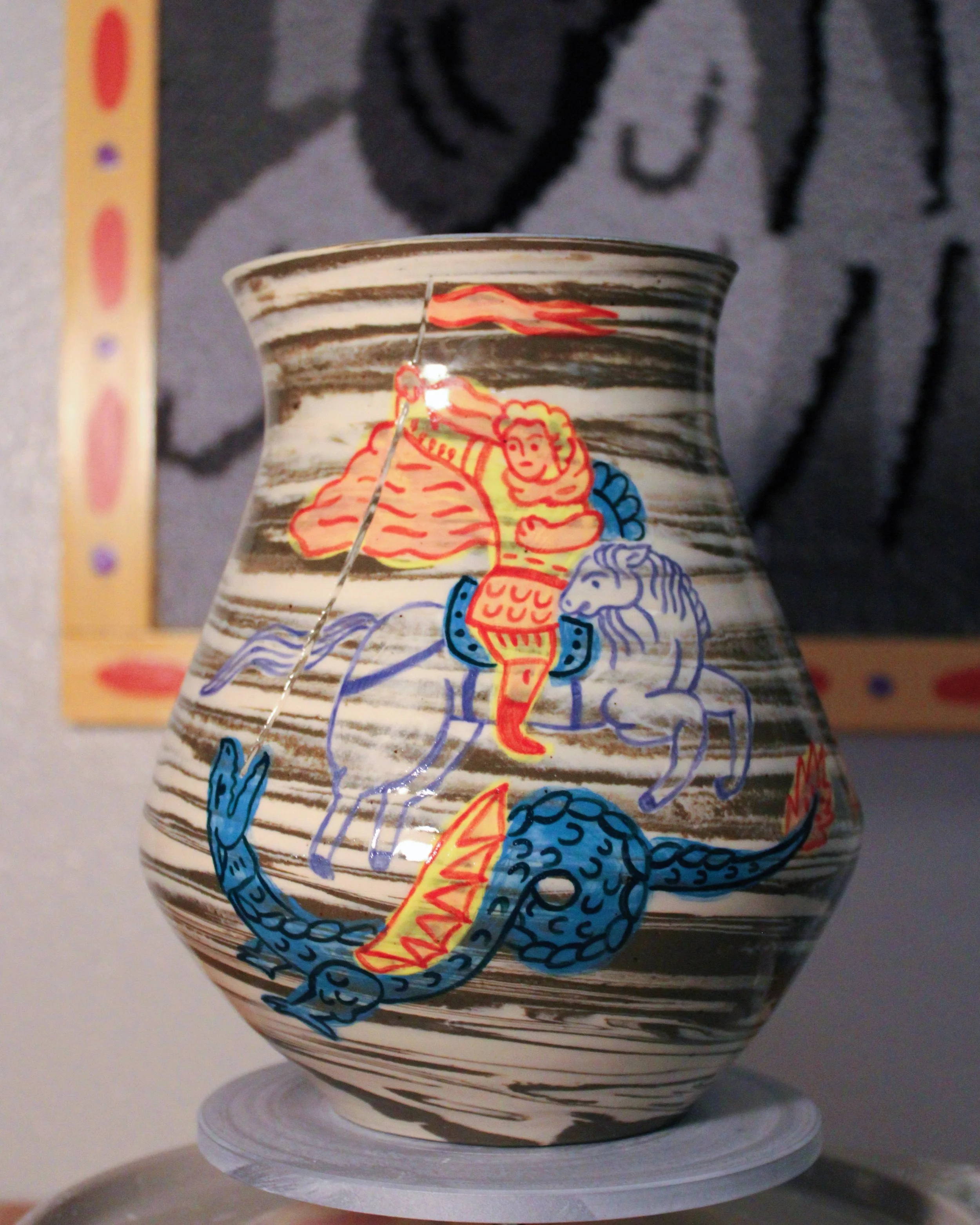 St George and the Dragon, medium vase