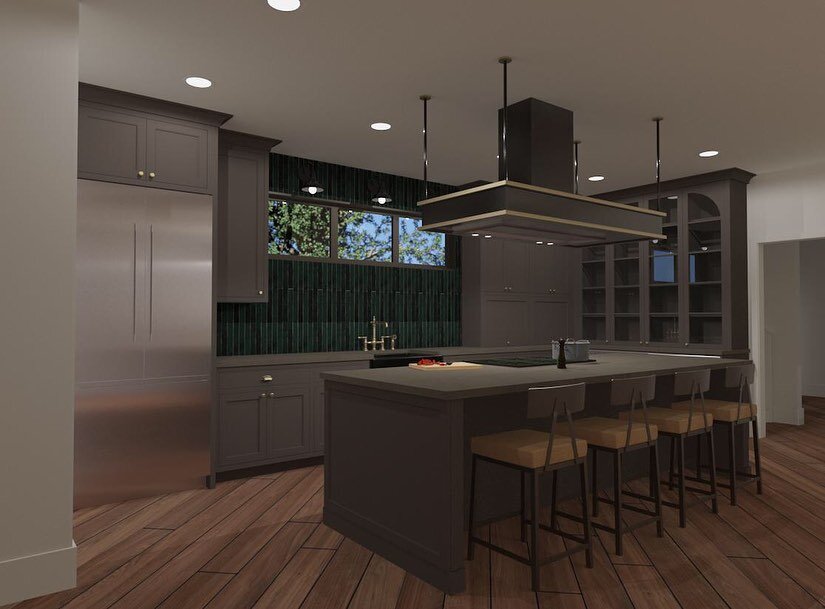 Renderings of a moody kitchen design that will be coming to life in the next couple months.  We&rsquo;re excited to get started and super annoyed with the #denverbuildingdepartment for holding up the permits on this project!  Come on #mayorhancock ti