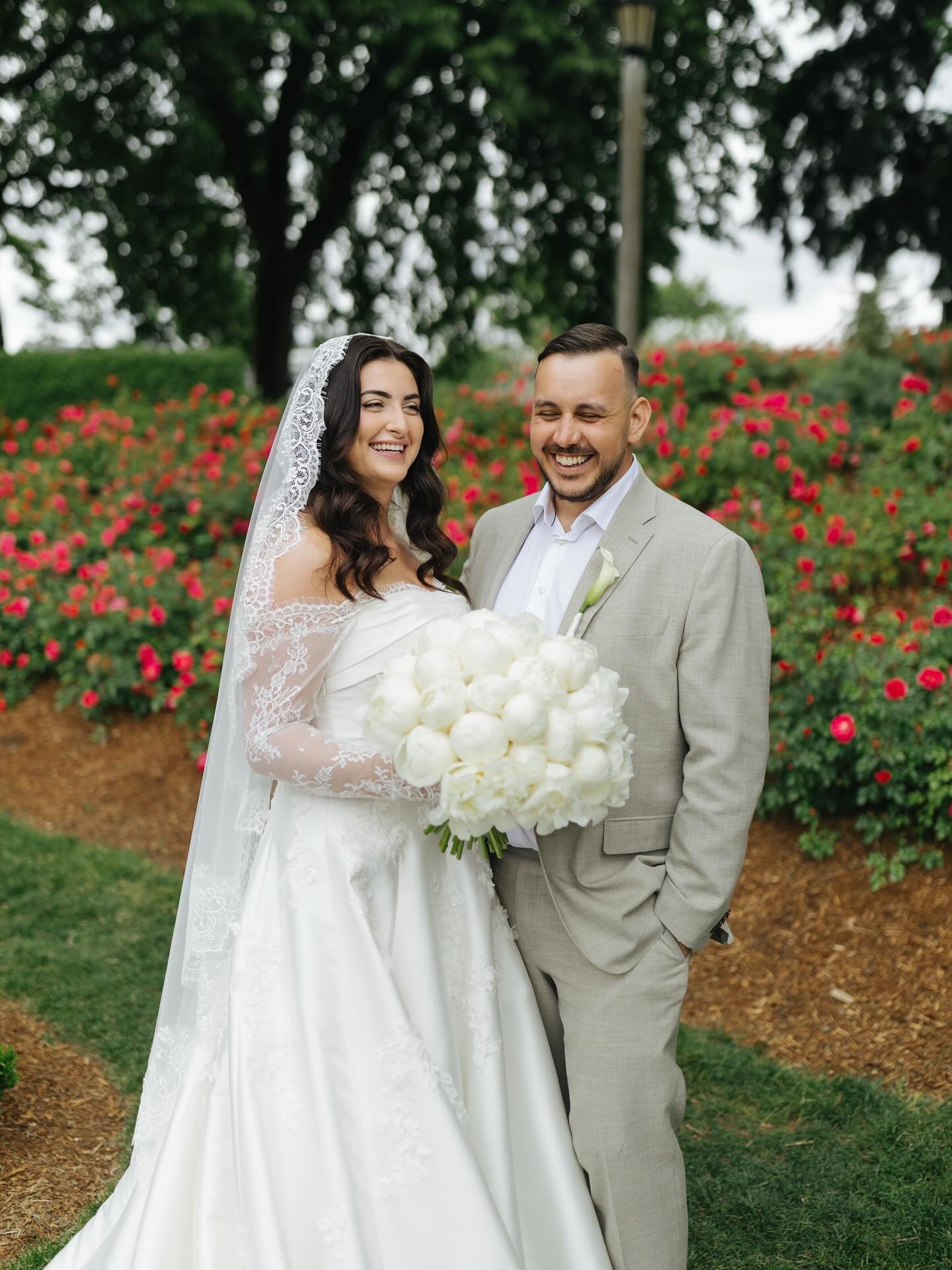 We love a good rose garden session before the ceremony