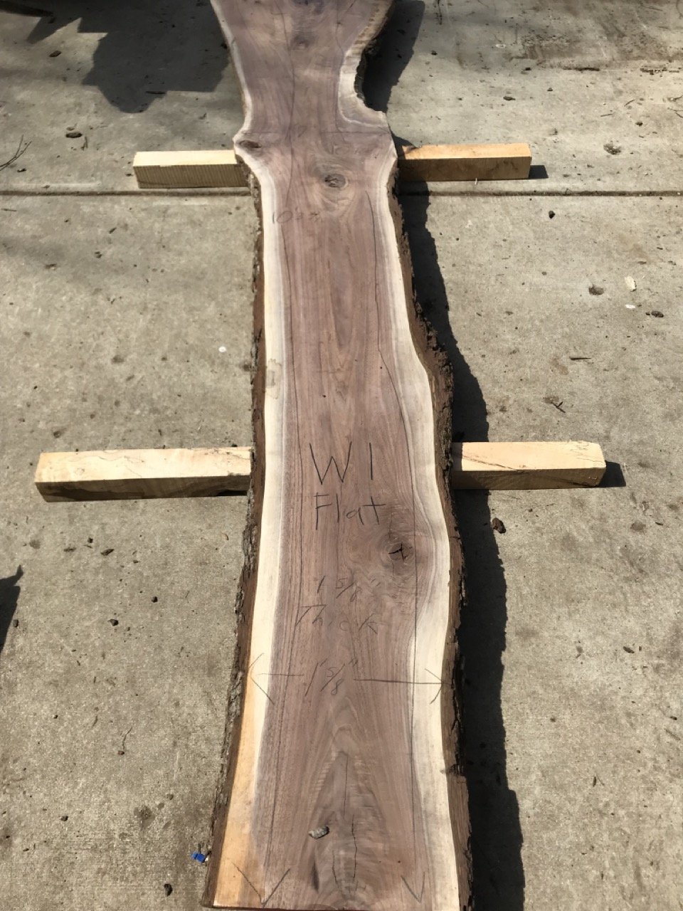  Live Edge Walnut Slab (1 Thick x 10-17 Wide x 24