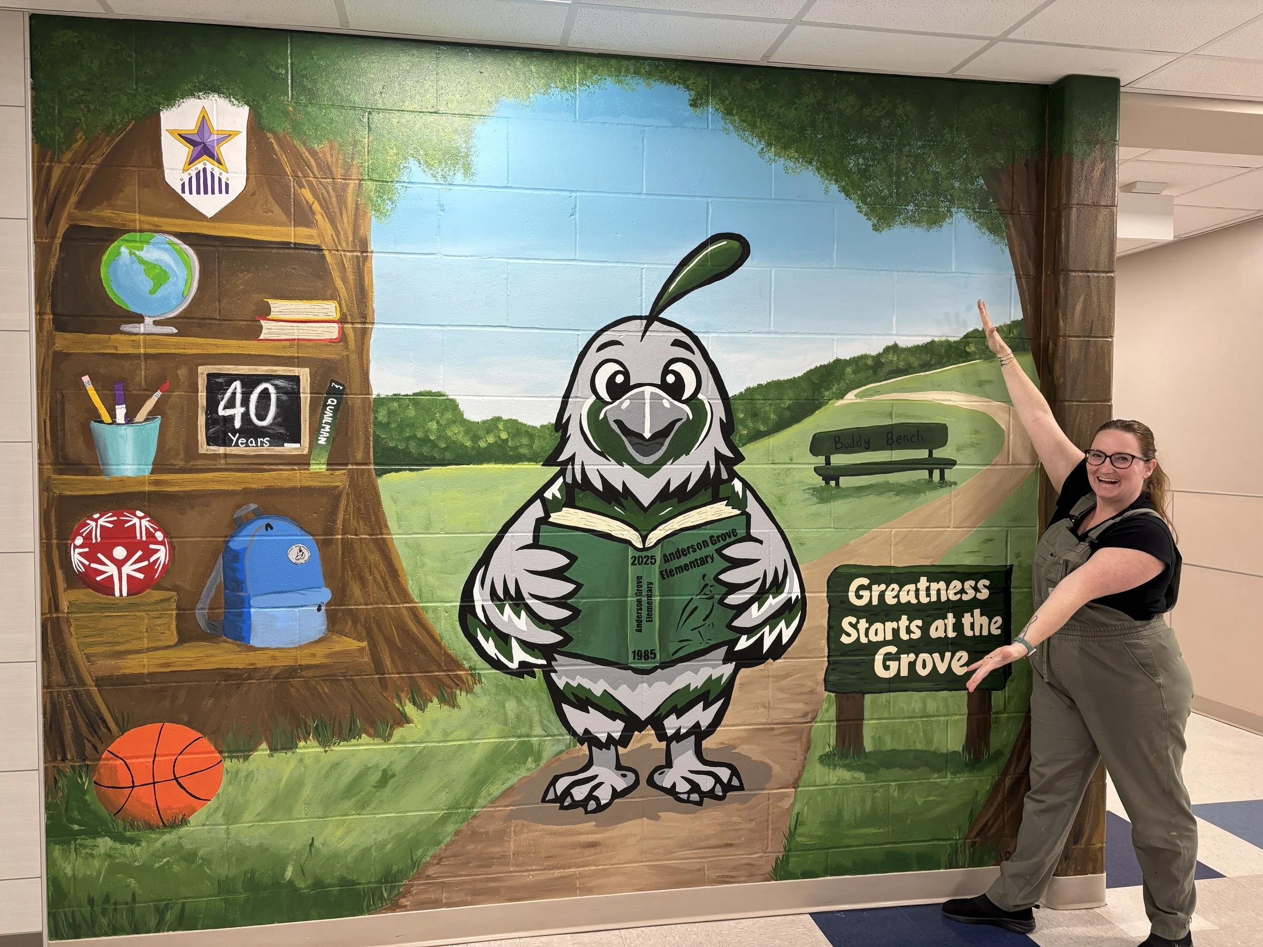 Anderson Grove Elementary 40th Anniversary Indoor Wall Mural