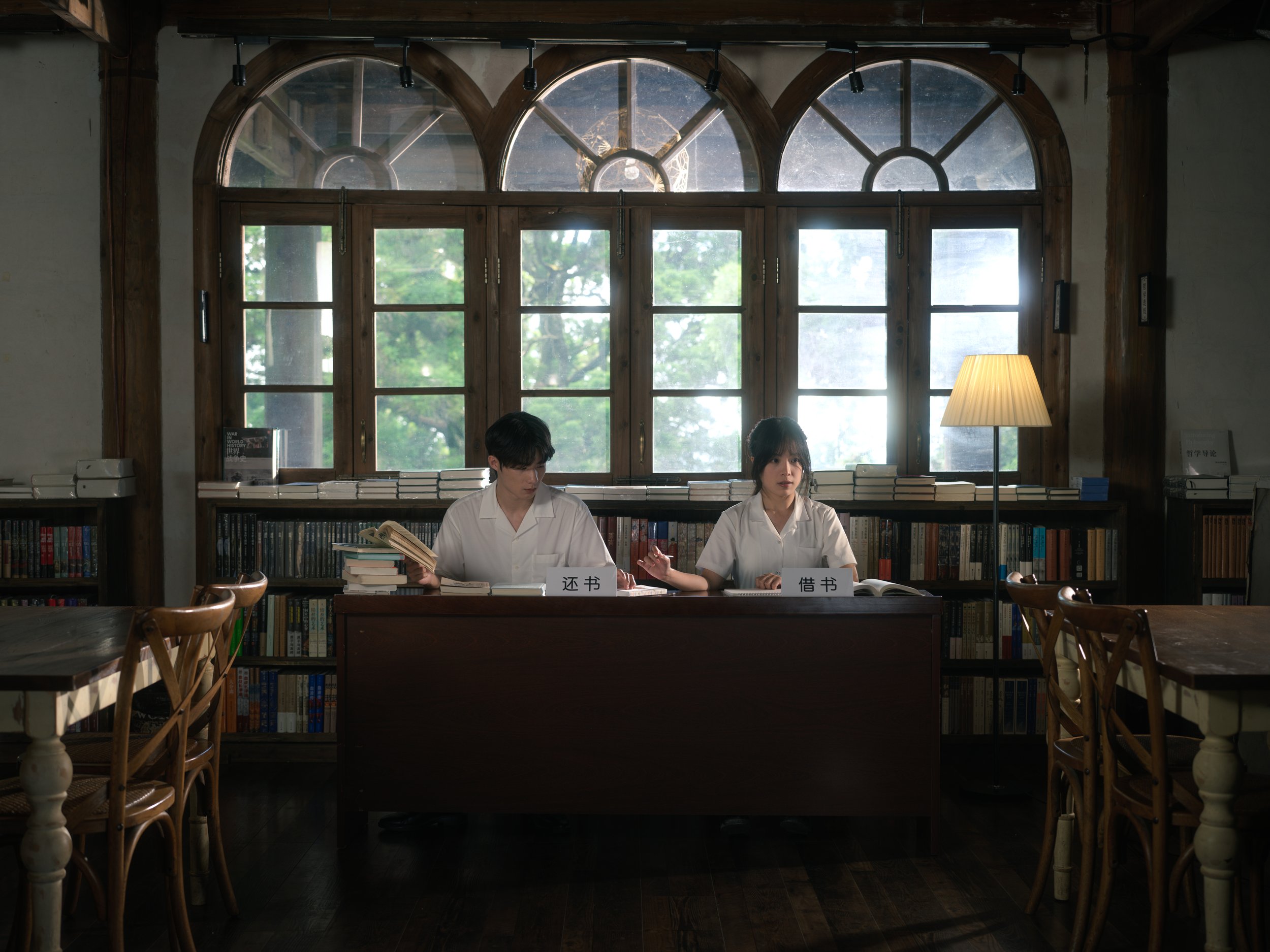 The Acquaintance(Image 2): It was a day in the second year of high school. Zhaoqi and Jiaxin happened to work at the library on the same day. There were not many students returning books at noon. Zhaoqi was reading a manga while Jiaxin was sorting ou