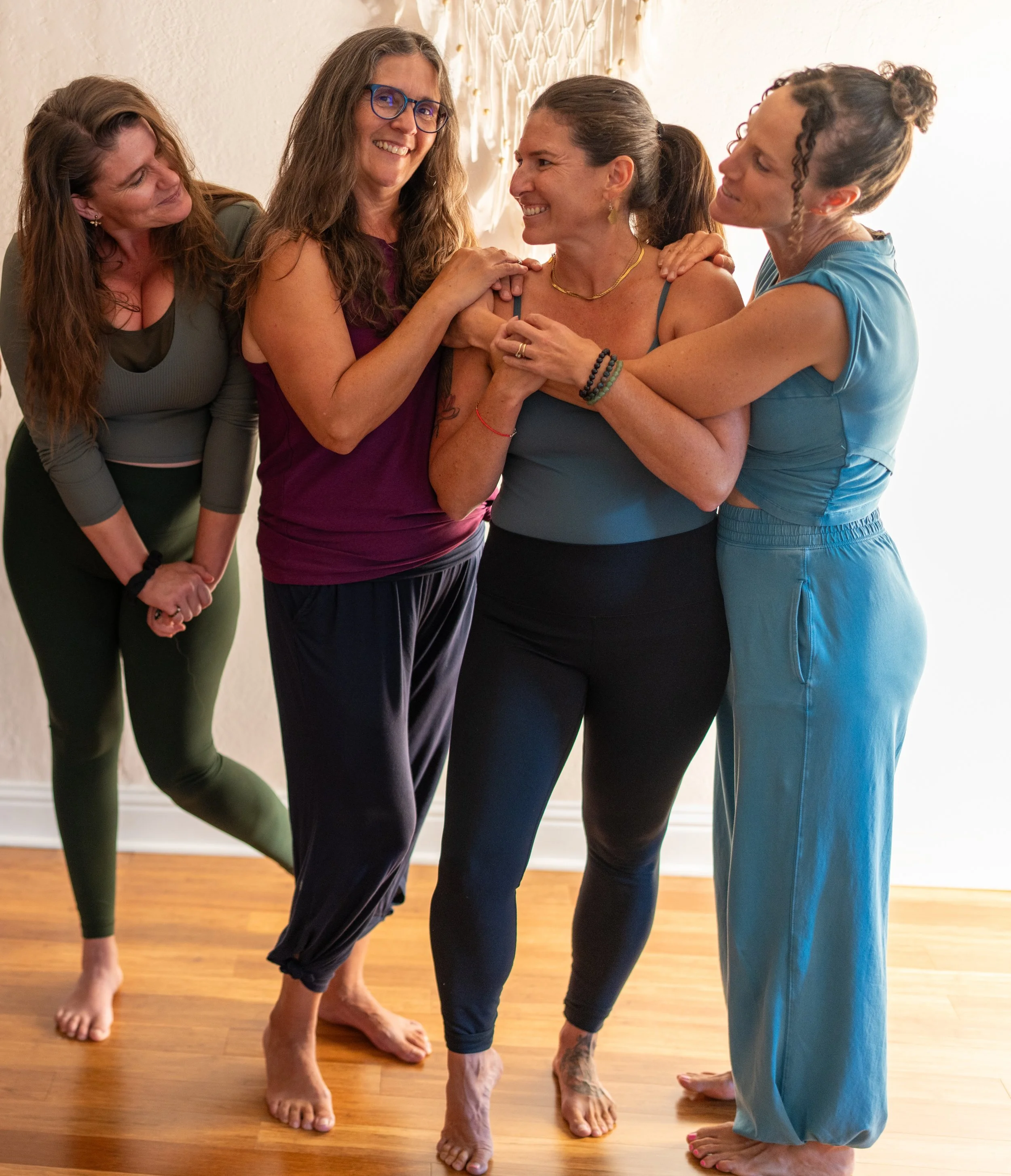 Yoga studio community emphasizing connection, inclusion, and mindful presence