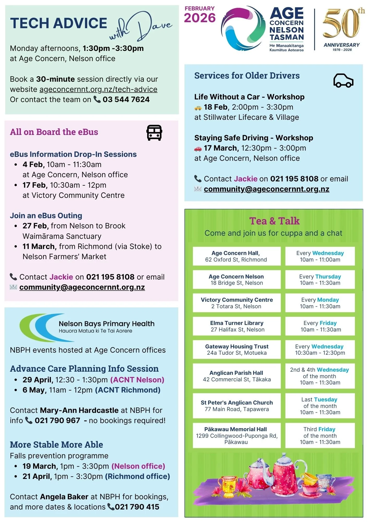 Events coming up Feb onwards