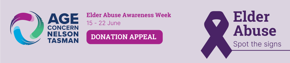 Banner promoting Elder Abuse Awareness Appeal