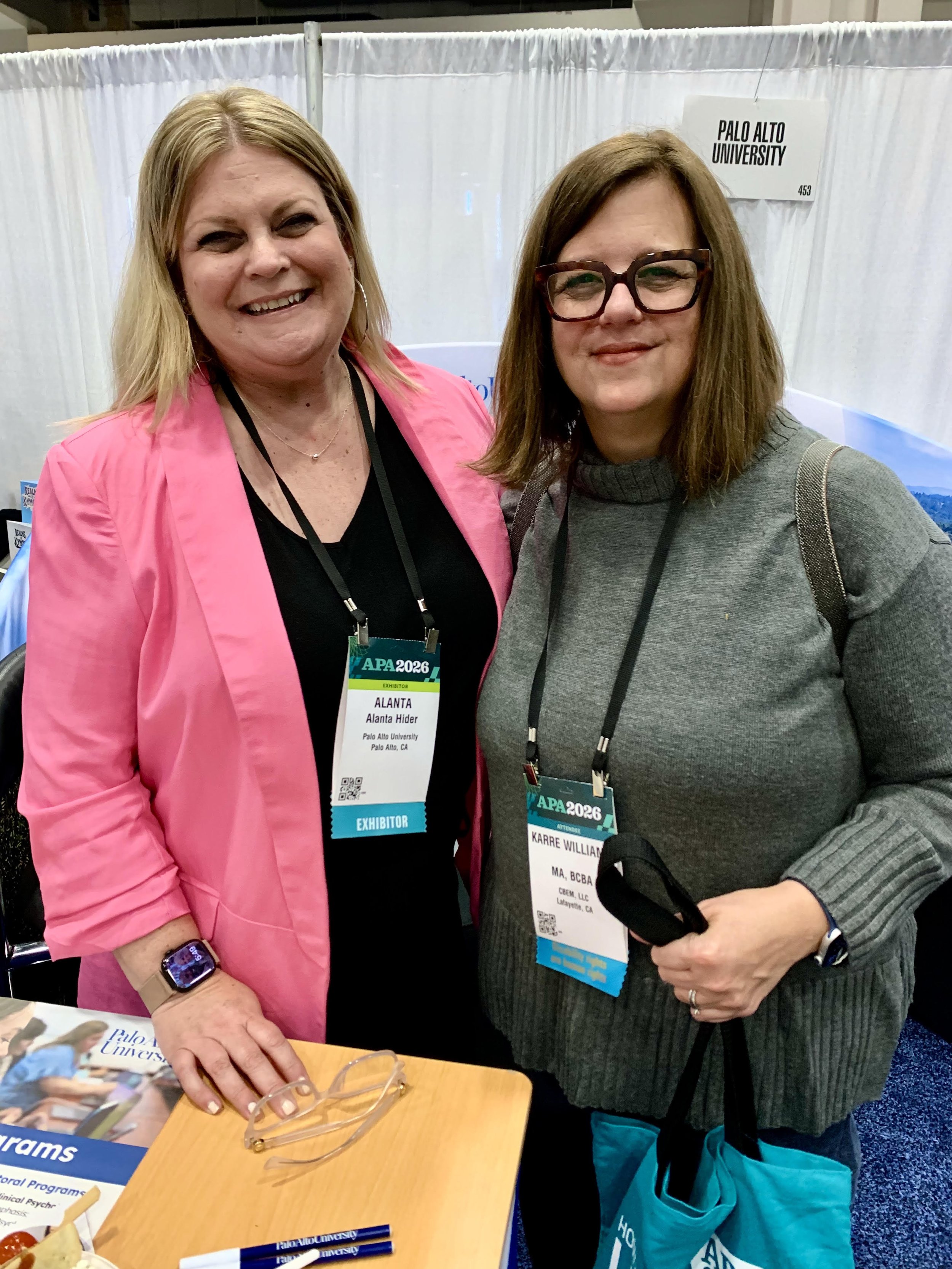 Karre Williams, CBEM president, meeting with Palo Alto University at the APA convention in Washington, D.C. (2026)