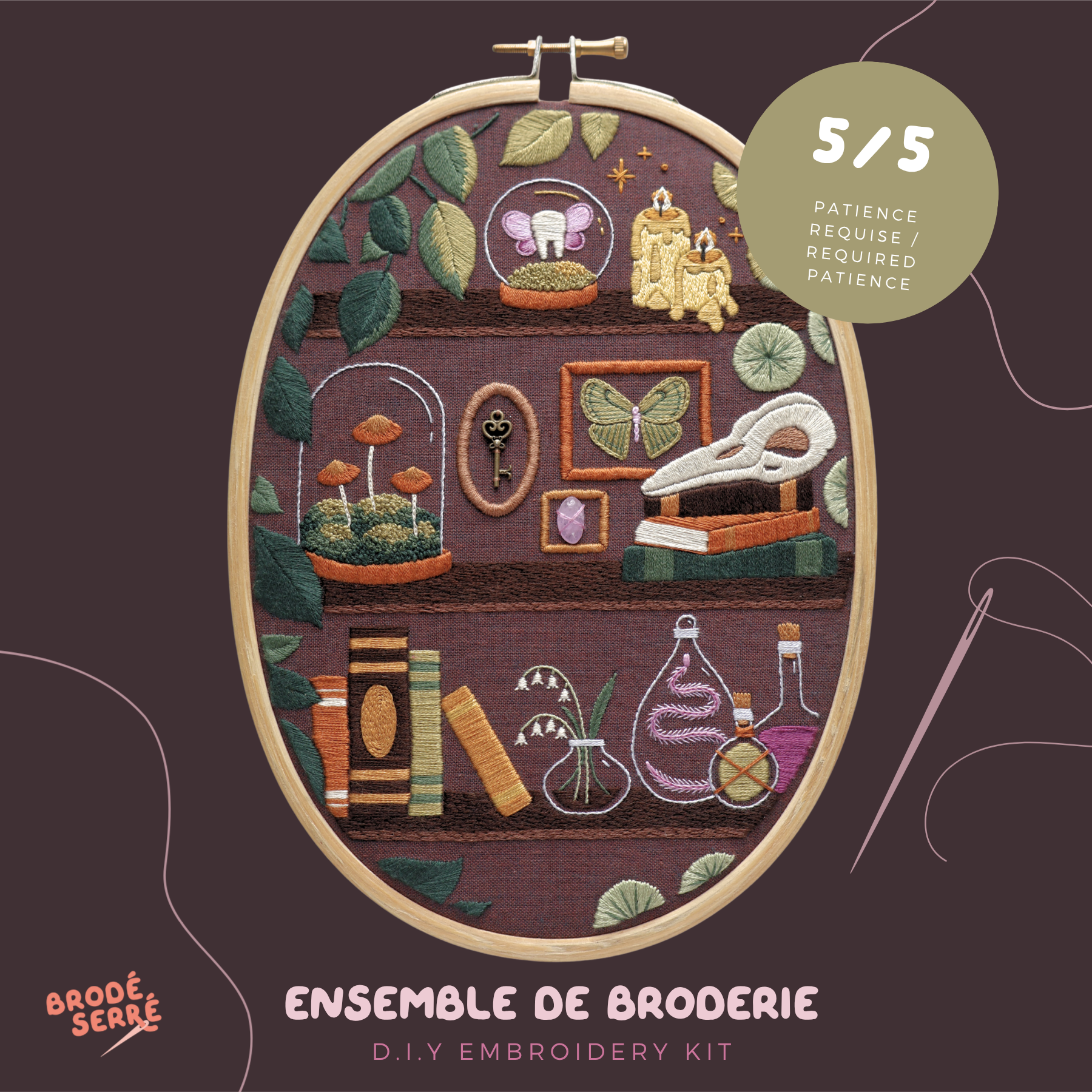 CURIO ✨ Kit de broderie D.I.Y. - Cabinet de curiosités (grand format)