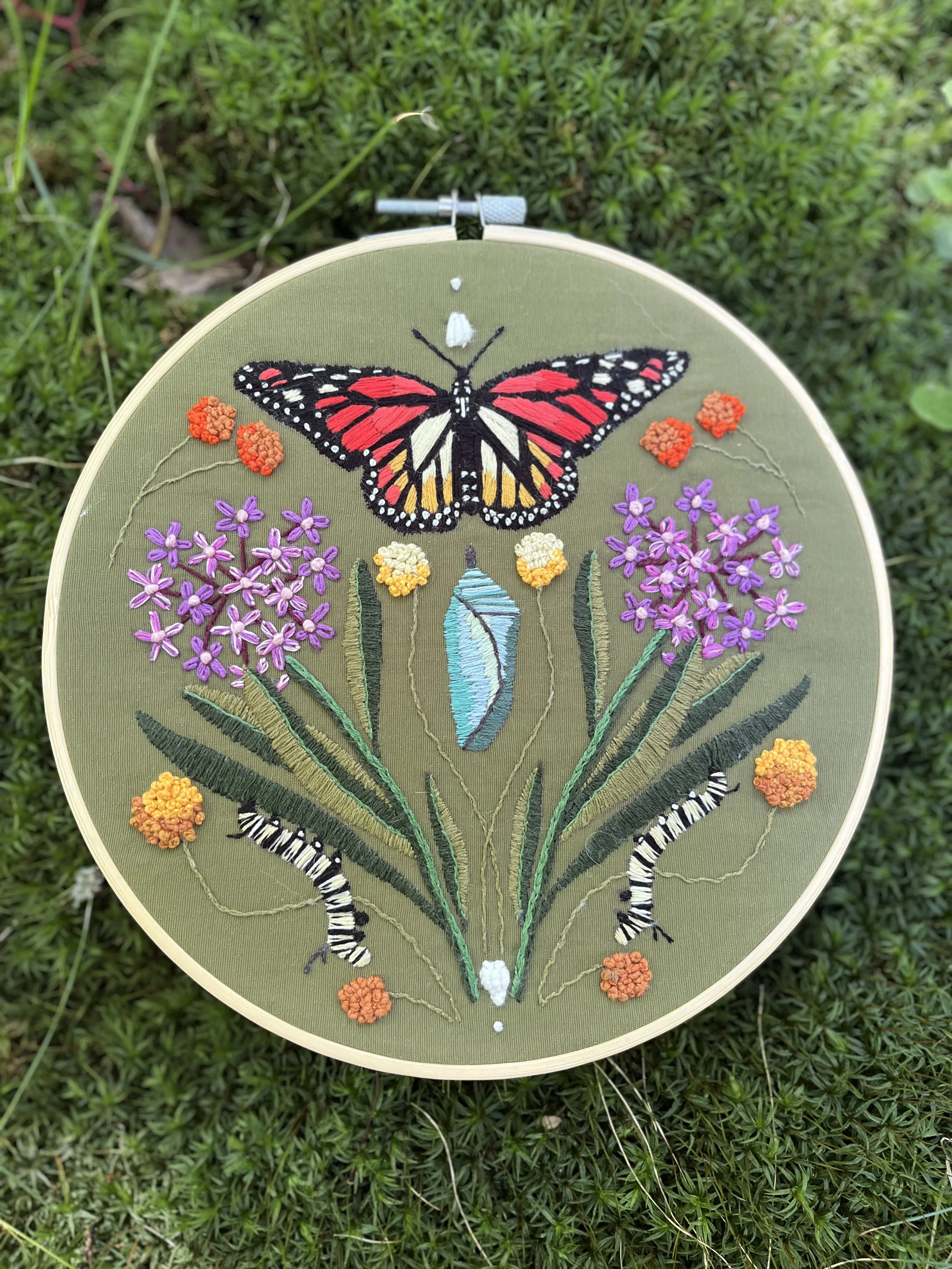 Monarque (projet du livre "Ma broderie nature") par Émilie L.-P.