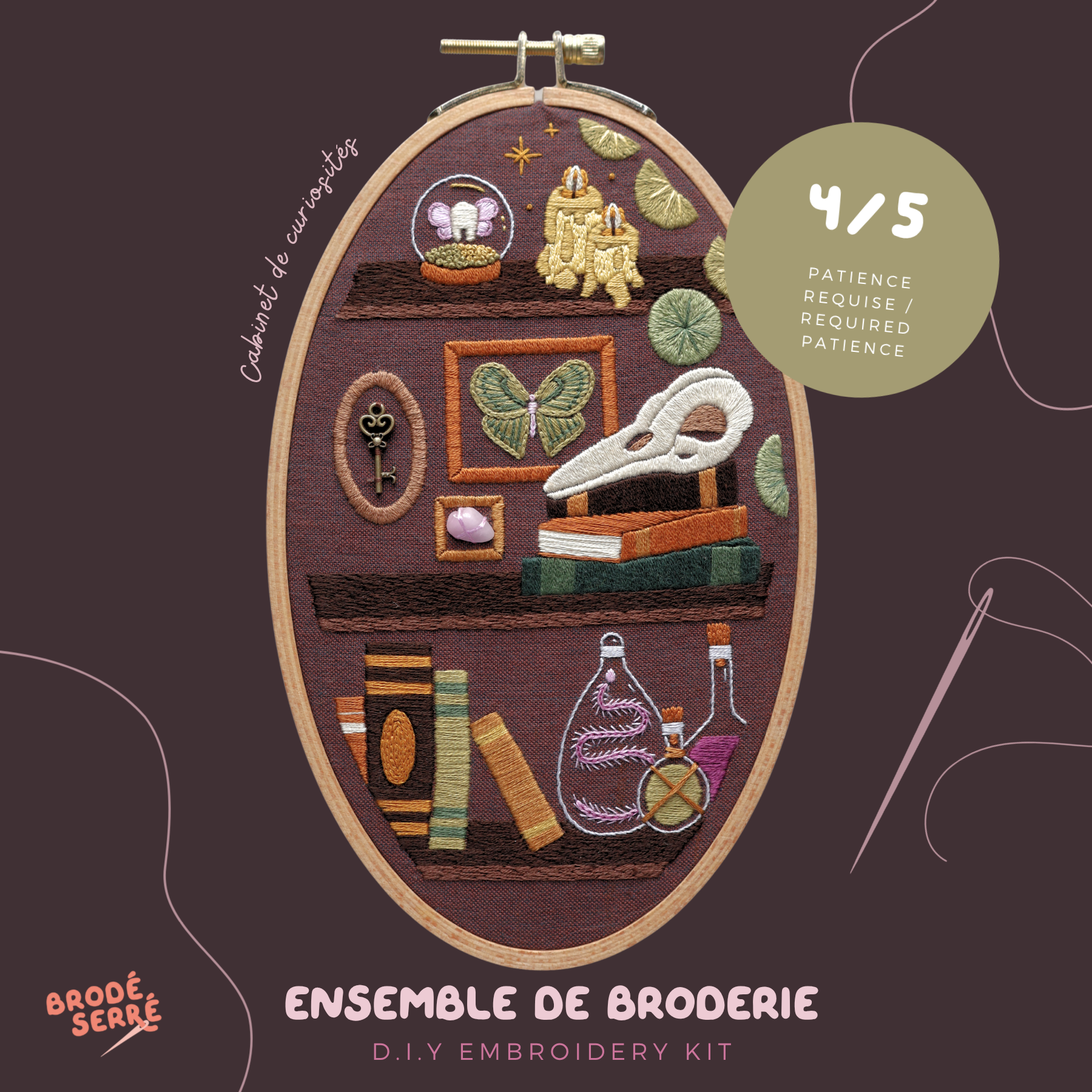 CURIO ✨ Kit de broderie D.I.Y. - Cabinet de curiosités