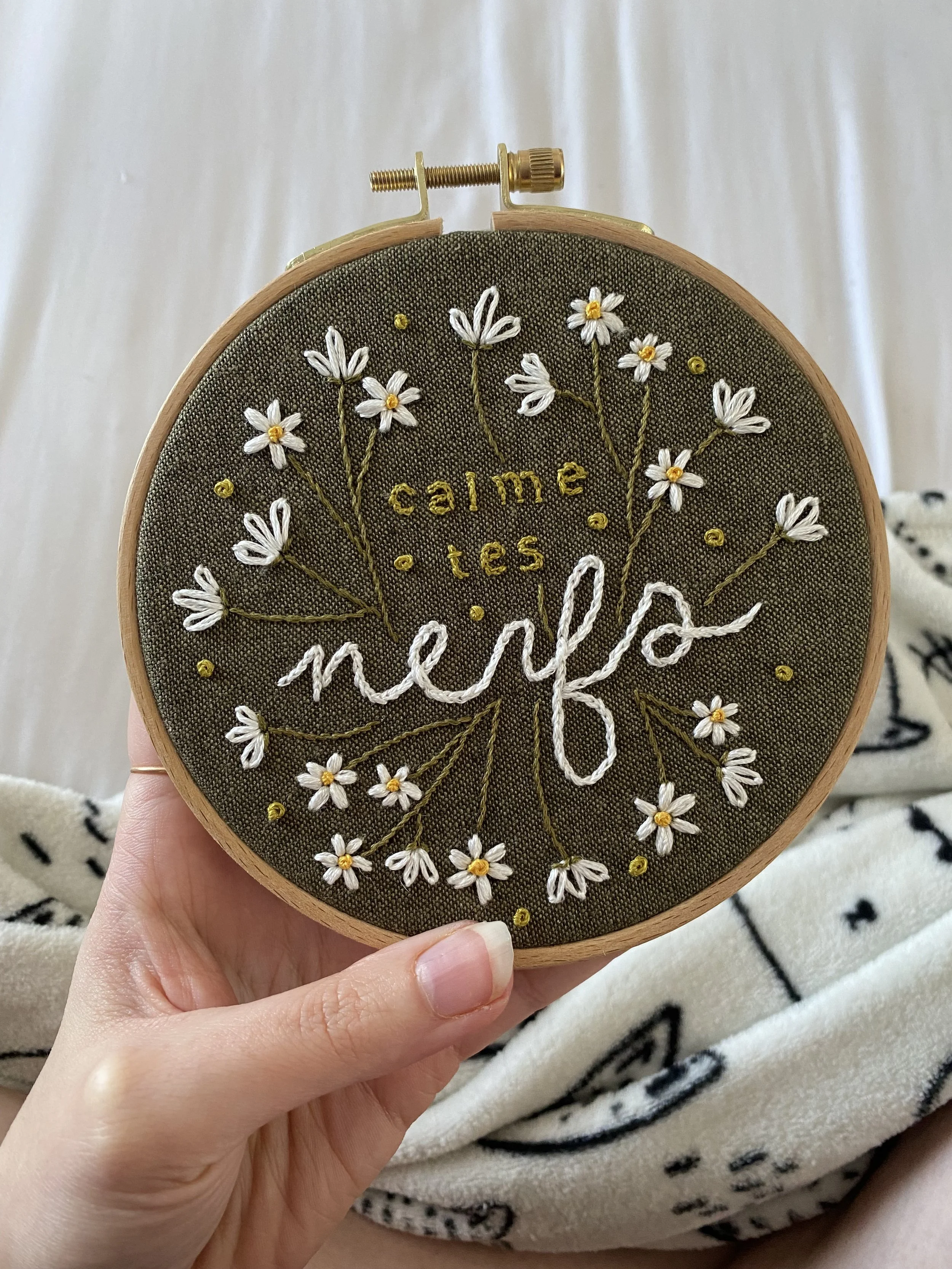 "Calme tes nerfs" (patron du livre "Ma broderie nature") par Audrey R.