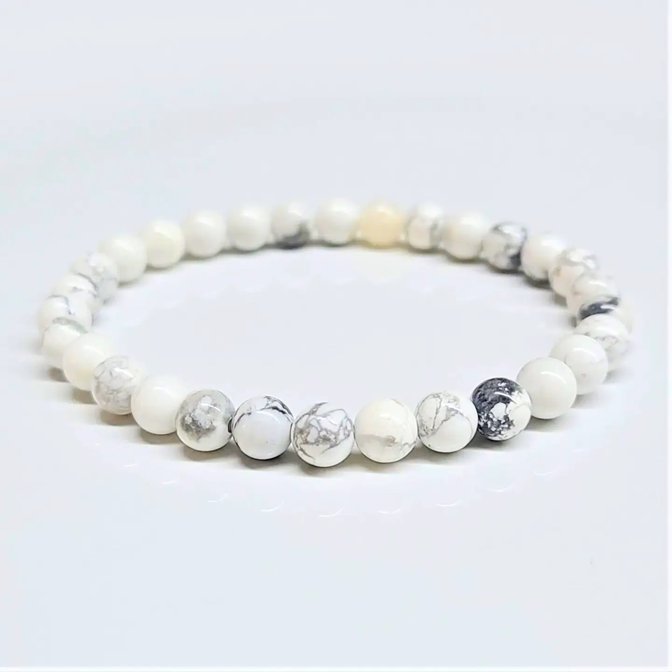 Howlite Beaded Stretch Bracelet