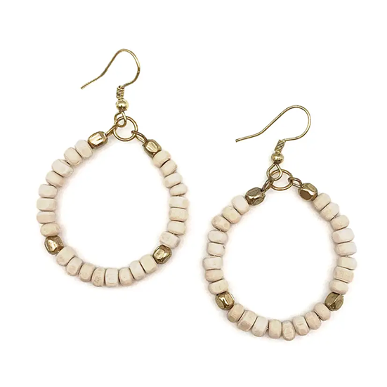 Natural Wooden Hoop Earrings