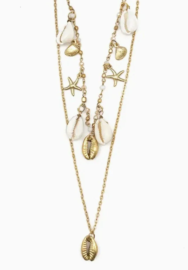 Golden Coastline 2 Layer Necklace