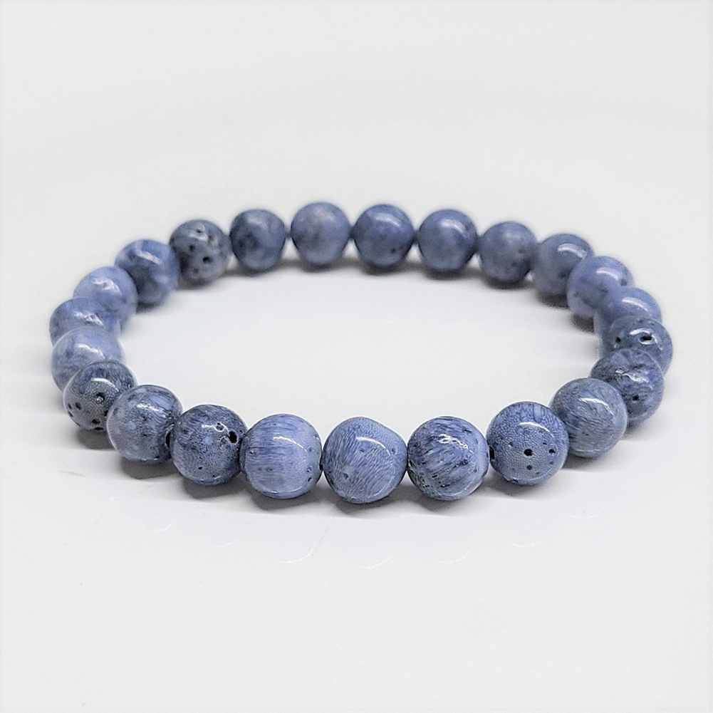 Blue Coral Beaded Stretch Bracelet