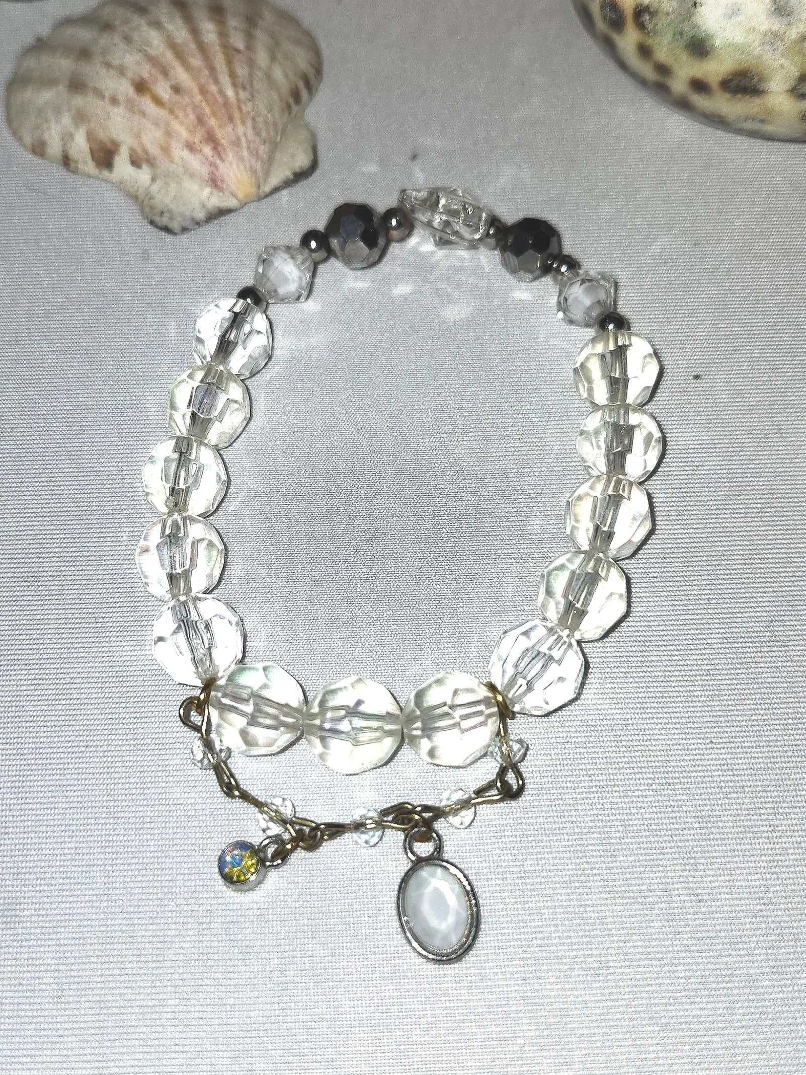 Icy Pearl Beaded Stretch Bracelet