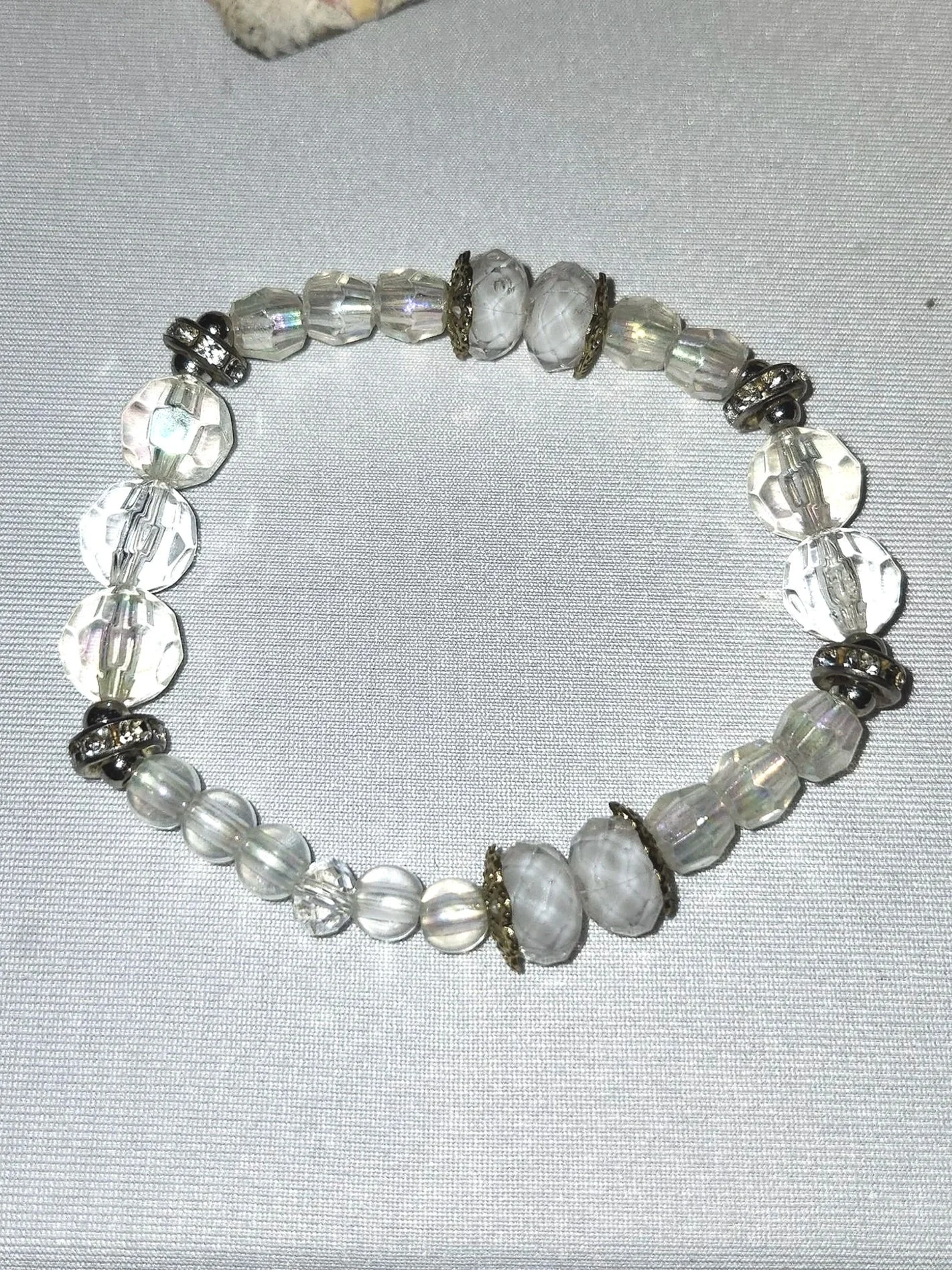 Clear as Ice Beaded Stretch Bracelet