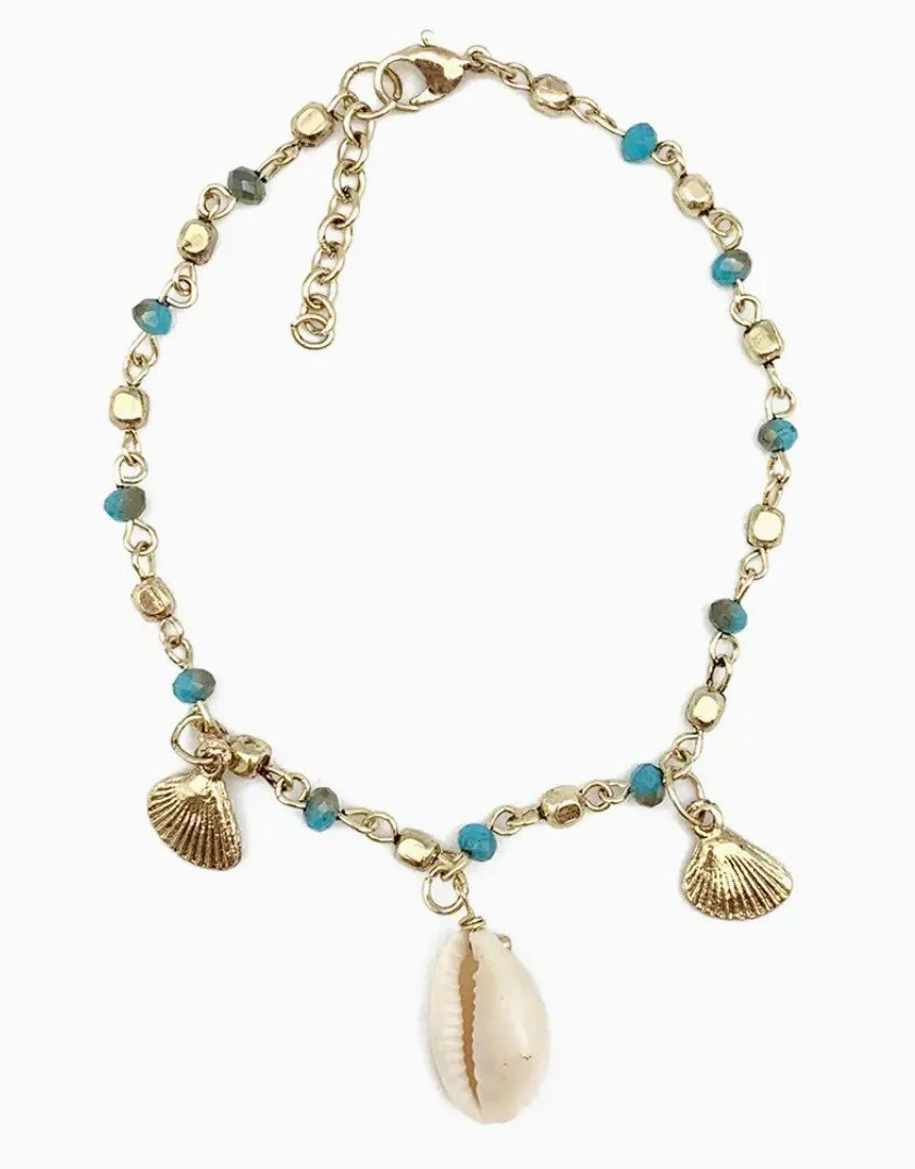 Sachi Golden Coastline Gold Blue Beaded Anklet.jpg