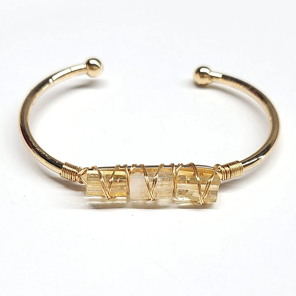 Citrine Crystal Gold Plated Bangle