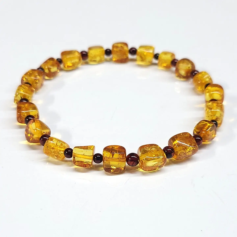 Amber Beaded Stretch Bracelet
